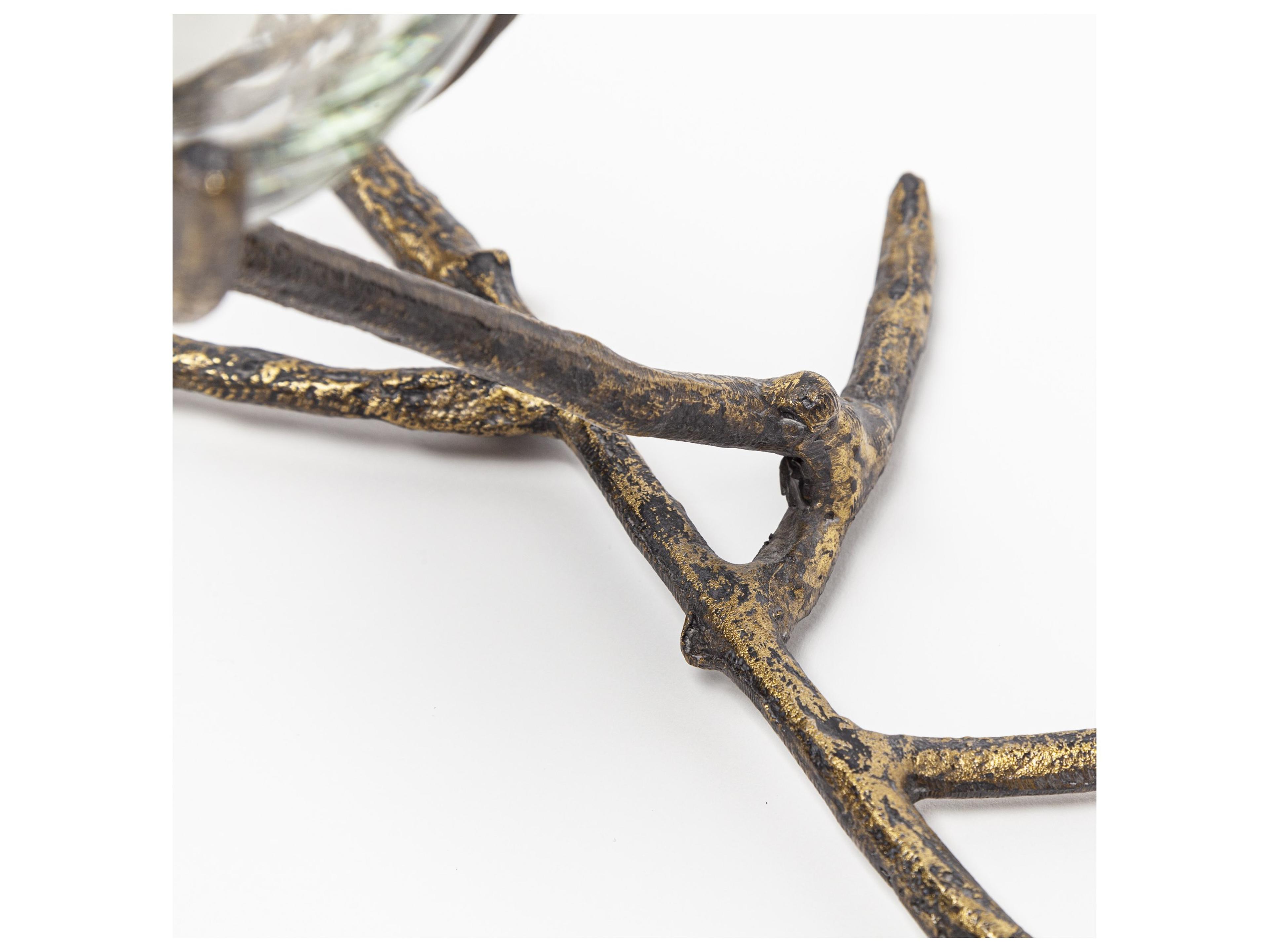 Mercana Vine II Distressed Gold Metal Creeper Five Candle Table Candle Holder