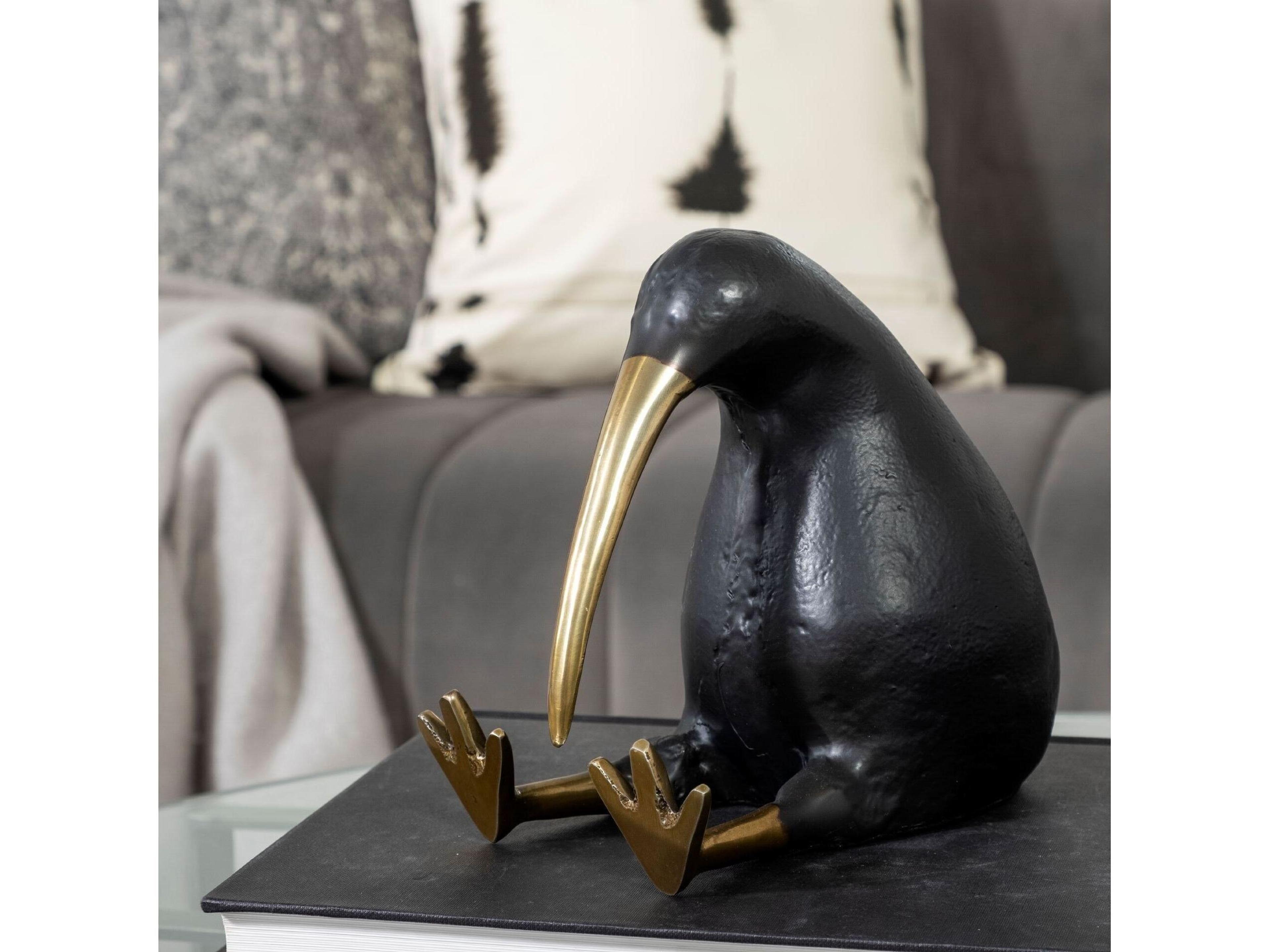 Mercana Dodo Kiwi 7L x 4W Black Cast Aluminum Mauritian Bird Sculpture