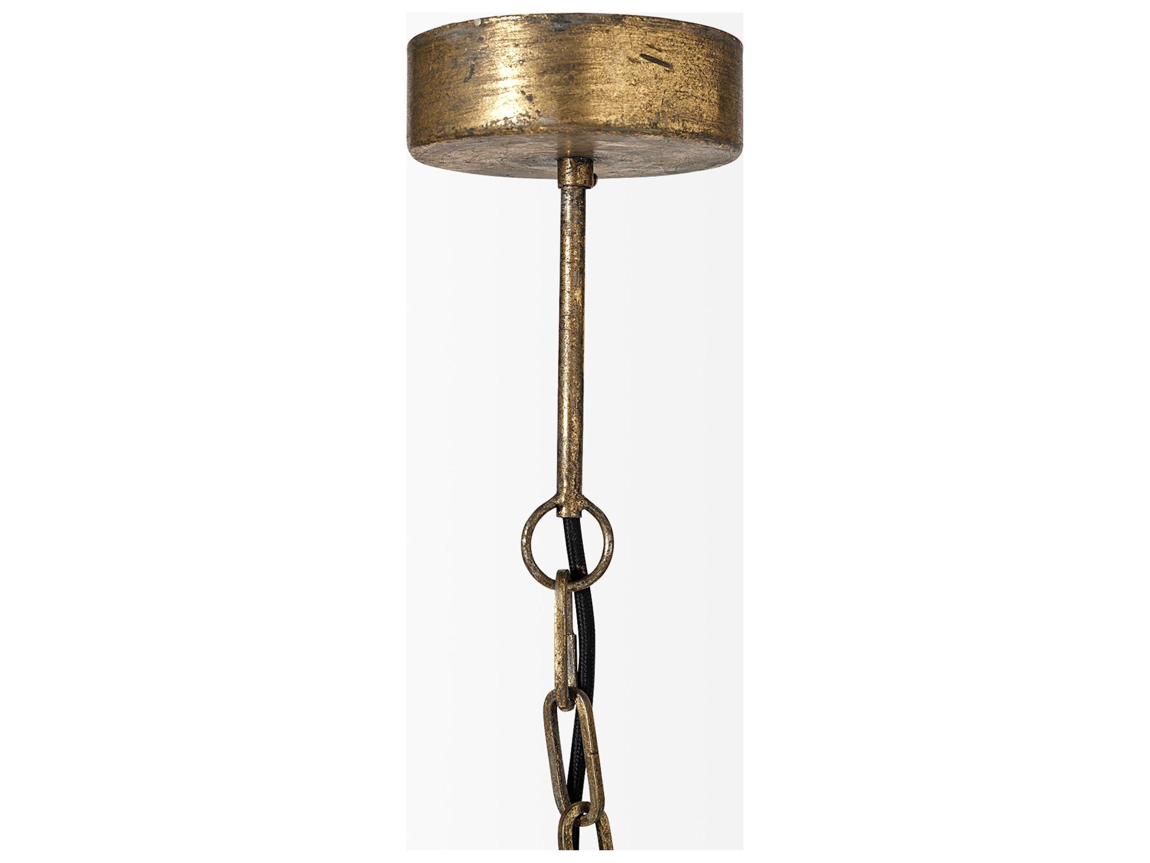 Mercana Chiron II 36L x 36W x 38H Gold Metal Globe Six Bulb Chandelier