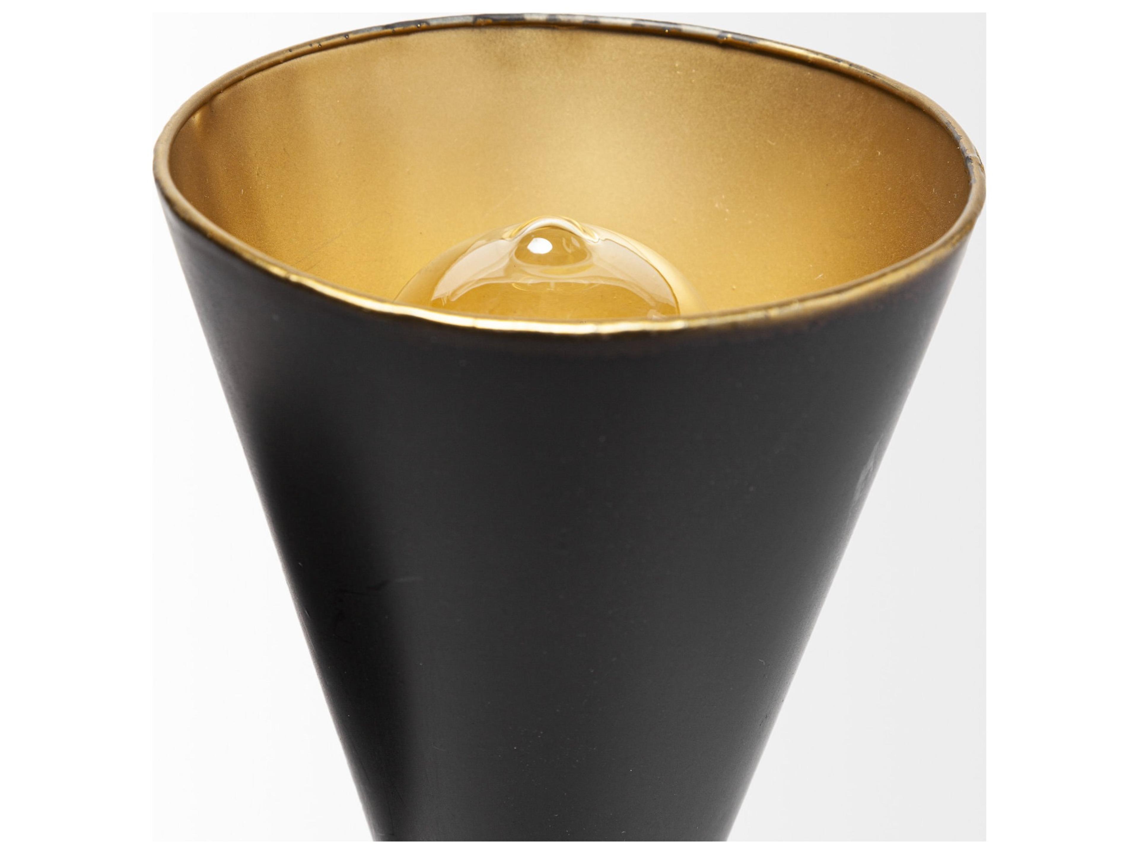 Mercana Eris II 7.3x12.6 Black Metal w/Gold Accent Double-Cone Wall Sconce