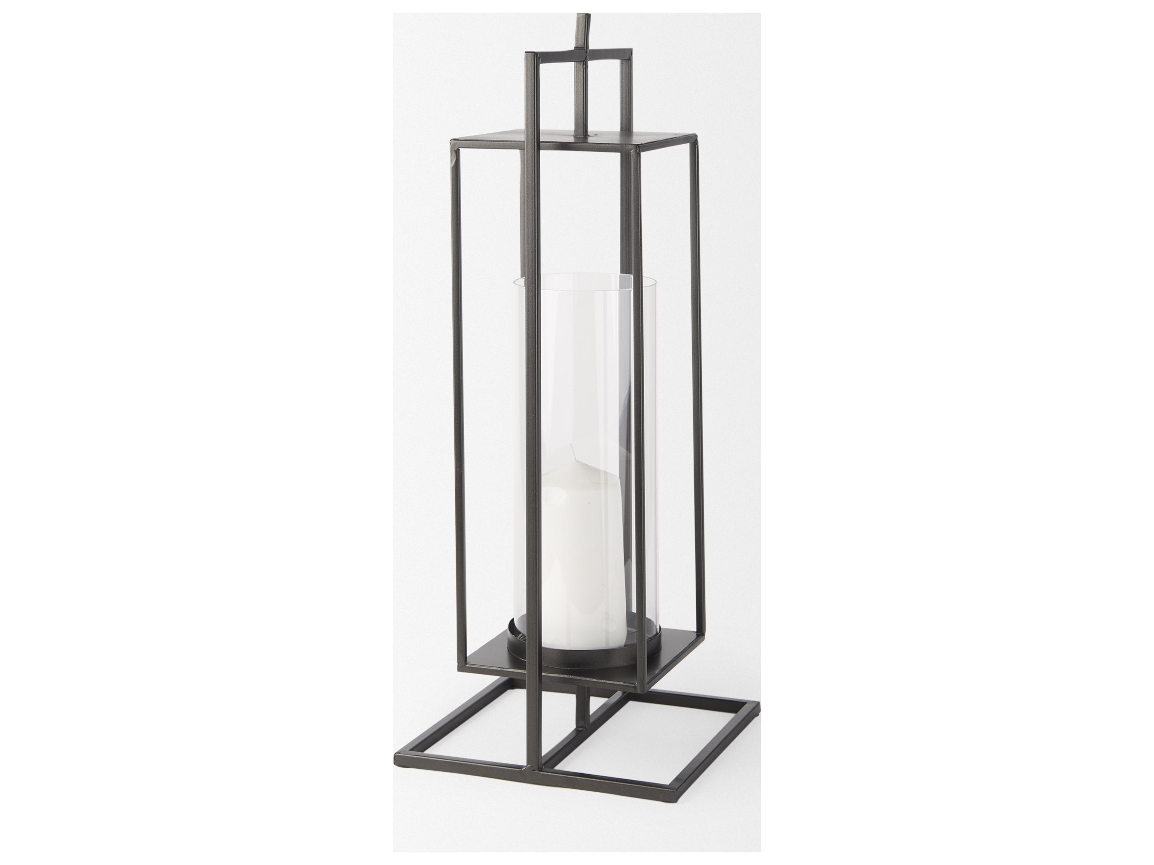Mercana Albus I Large Black Metal Rectangular Table Candle Holder