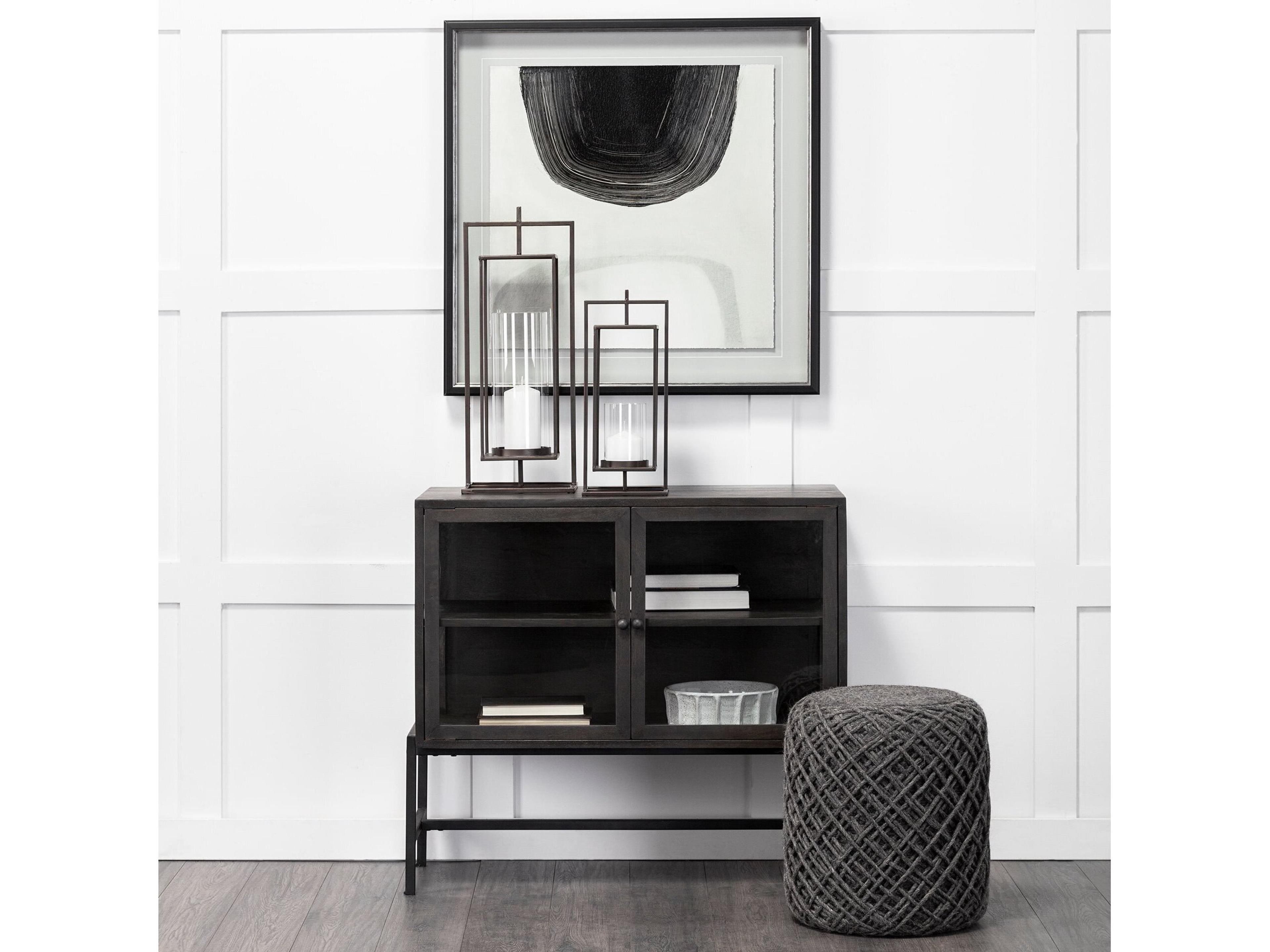 Mercana Albus I Large Black Metal Rectangular Table Candle Holder