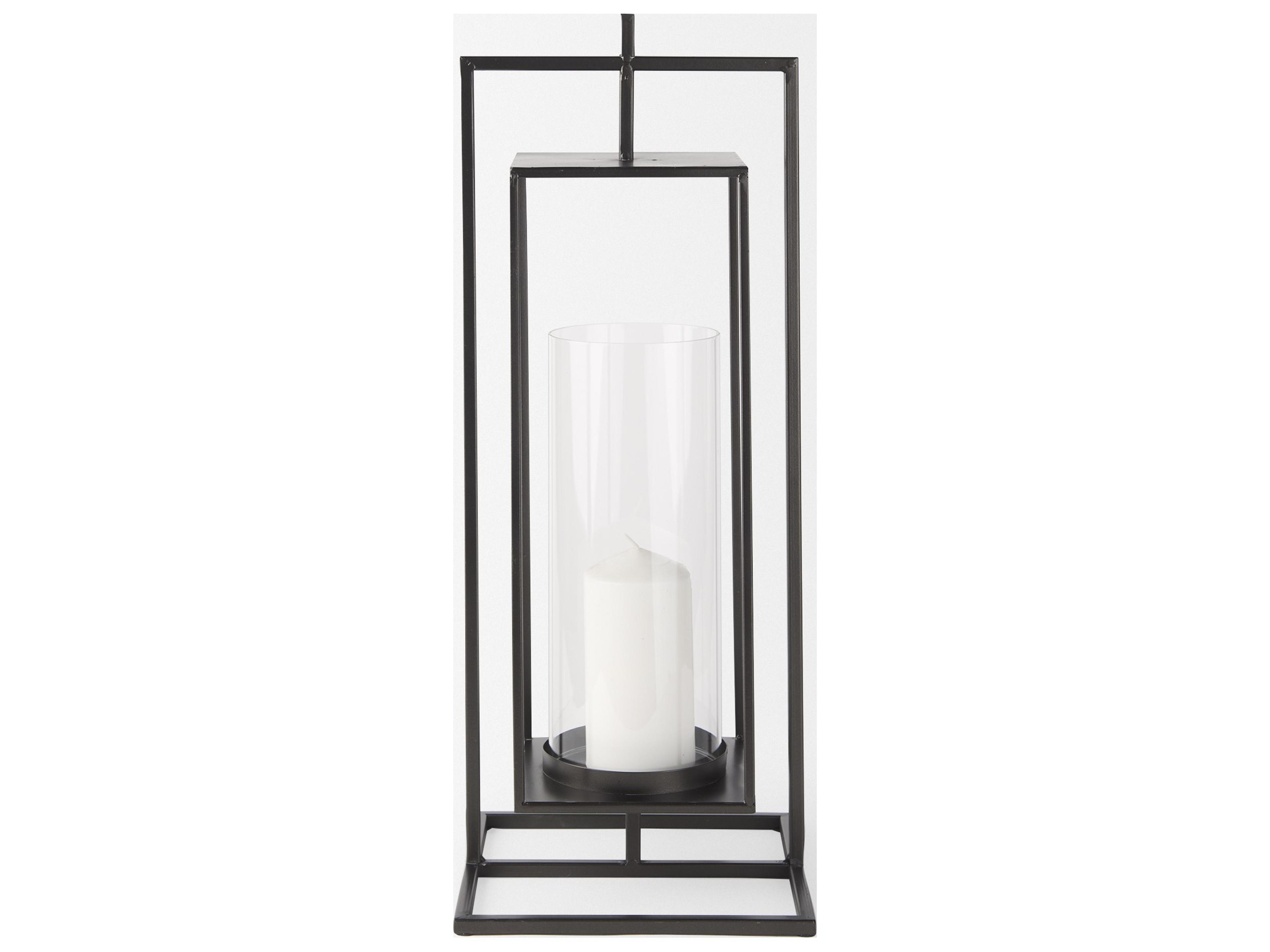 Mercana Albus I Large Black Metal Rectangular Table Candle Holder