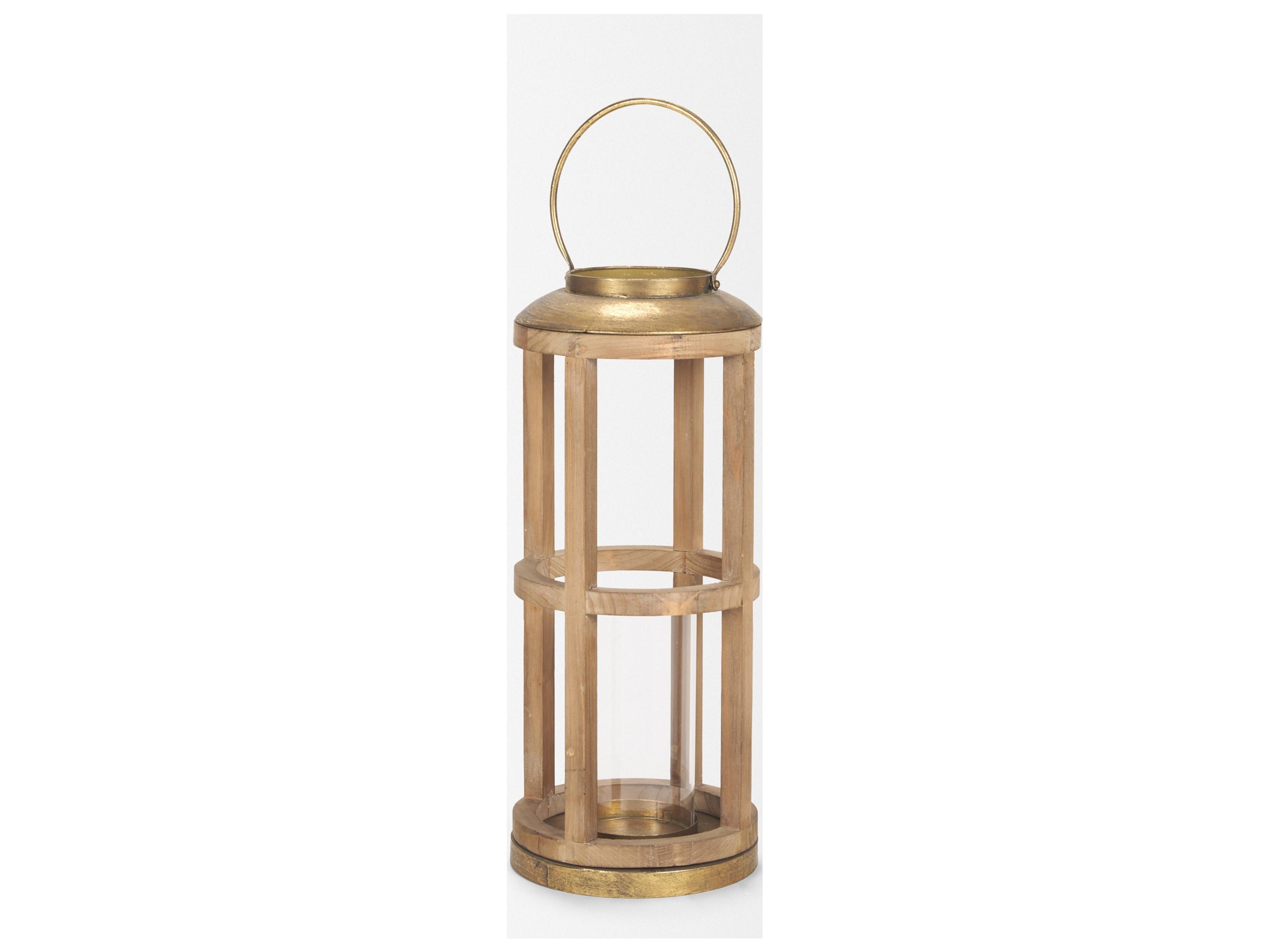 Mercana Andy II Small Natural Wood Cylindrical Lantern