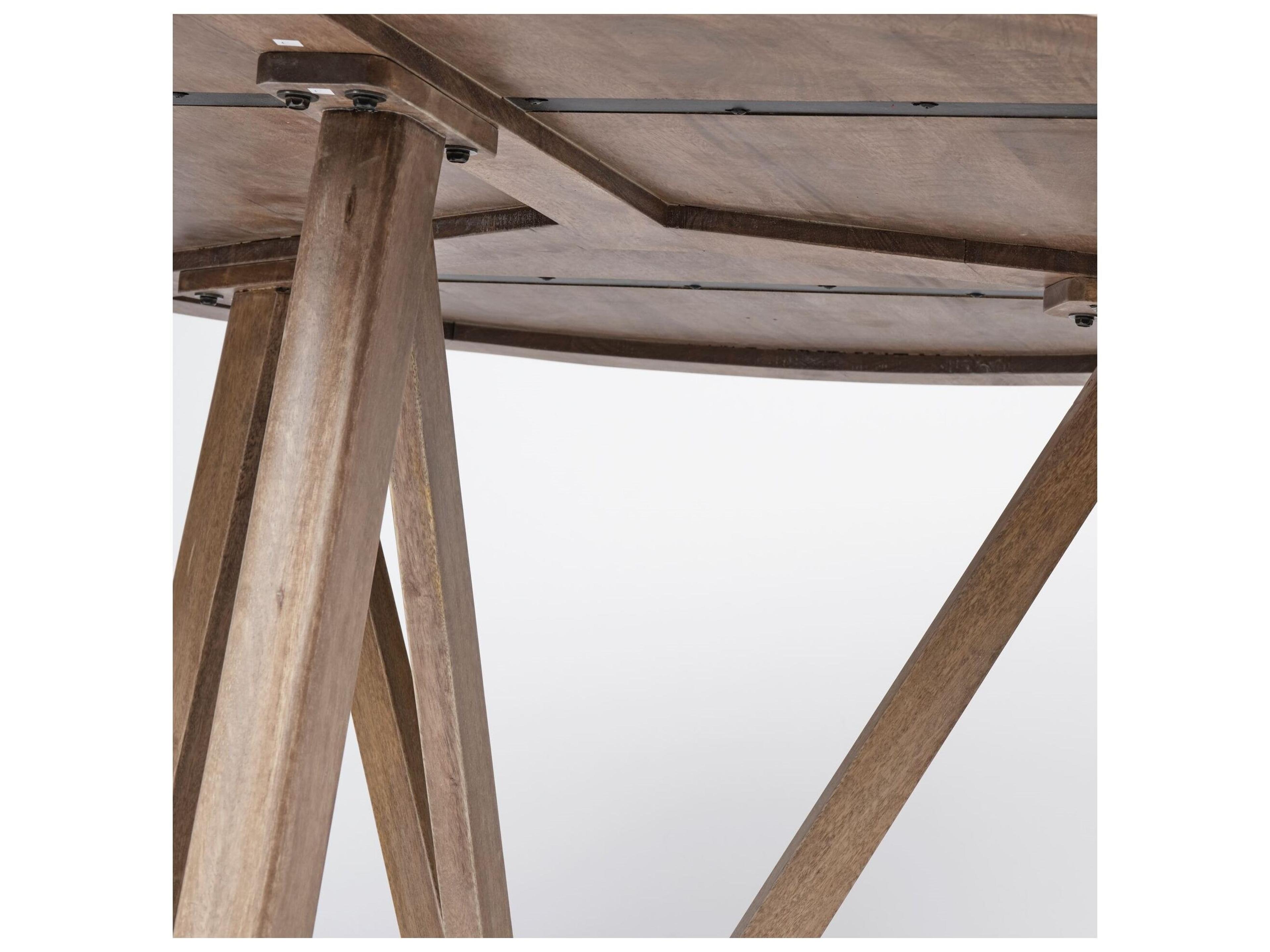 Mercana Legolas I 60" Round Brown Solid Wood Top & Base Dining Table