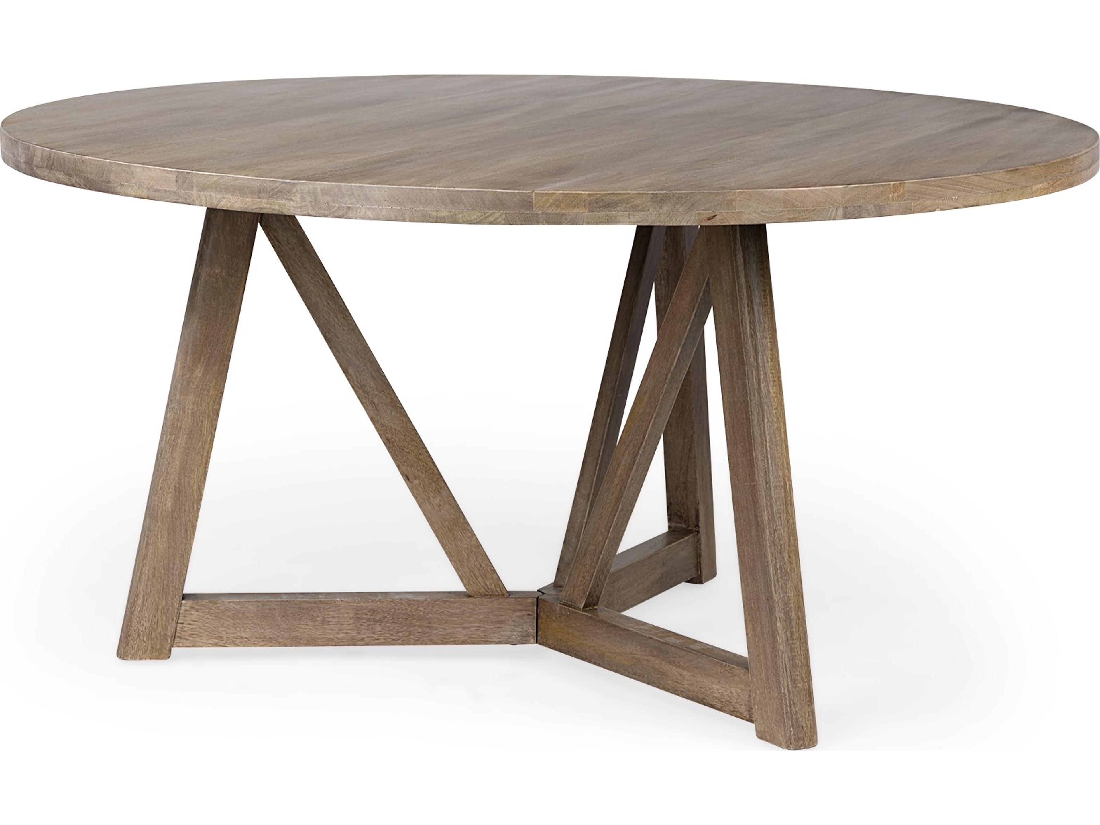 Mercana Legolas I 60" Round Brown Solid Wood Top & Base Dining Table