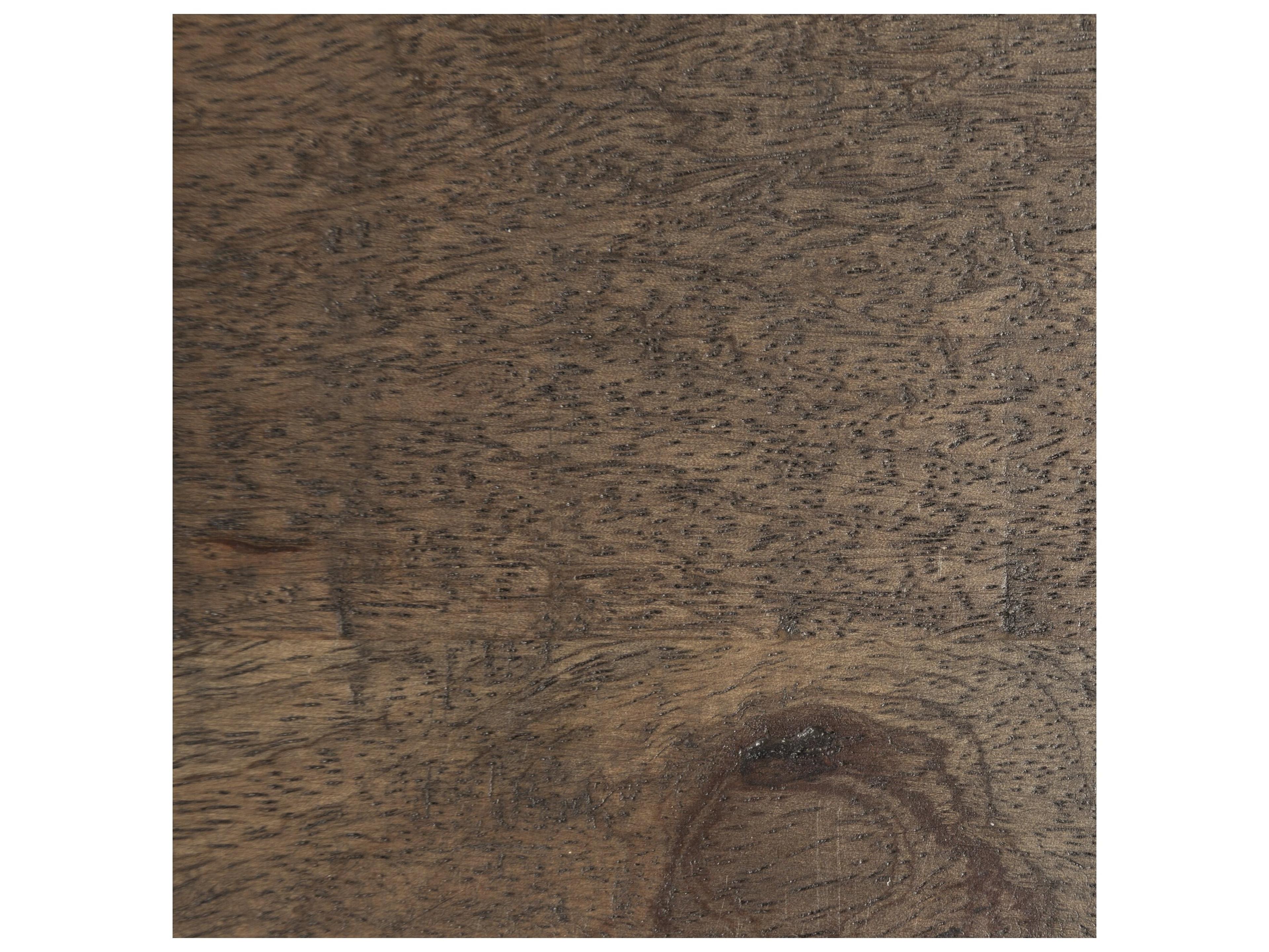 Mercana Trestman II 24" x 22.5" Square Top Medium Brown Wood and Iron Cross Braced End/Side Table