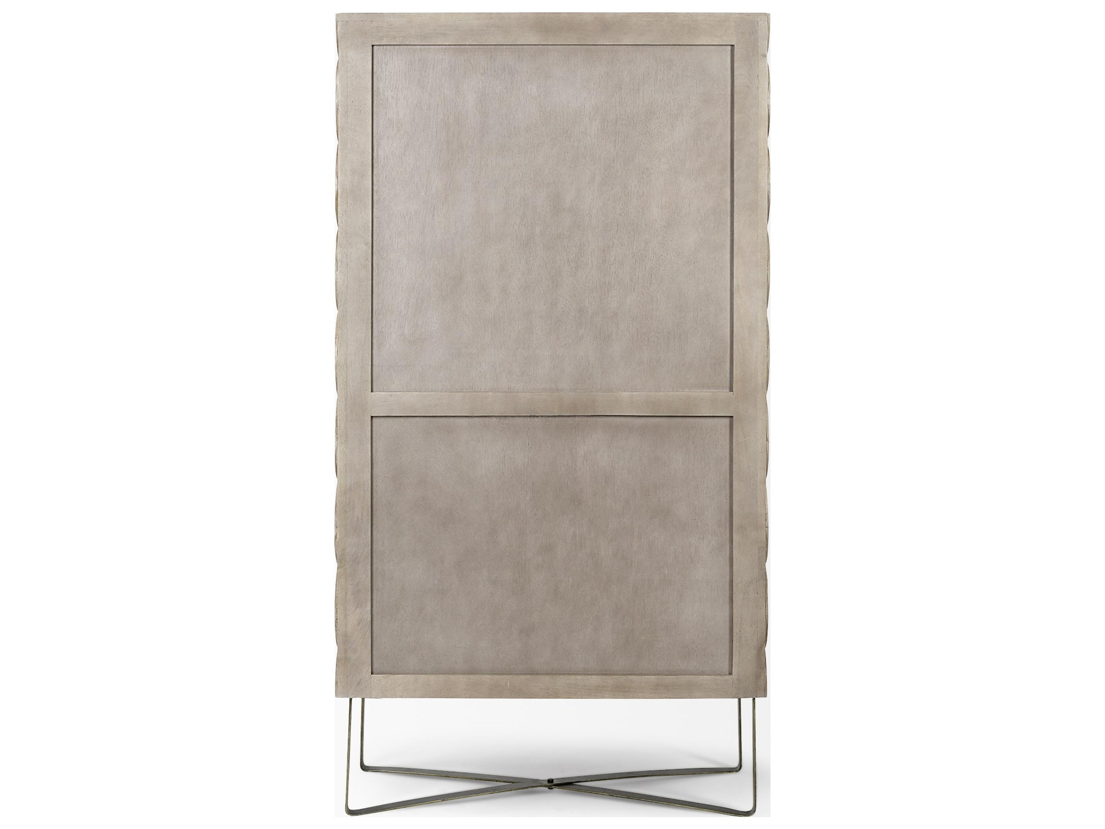 Mercana Excelsior II 68.1" H Light Brown Wood Gold Iron Base Storage Cabinet