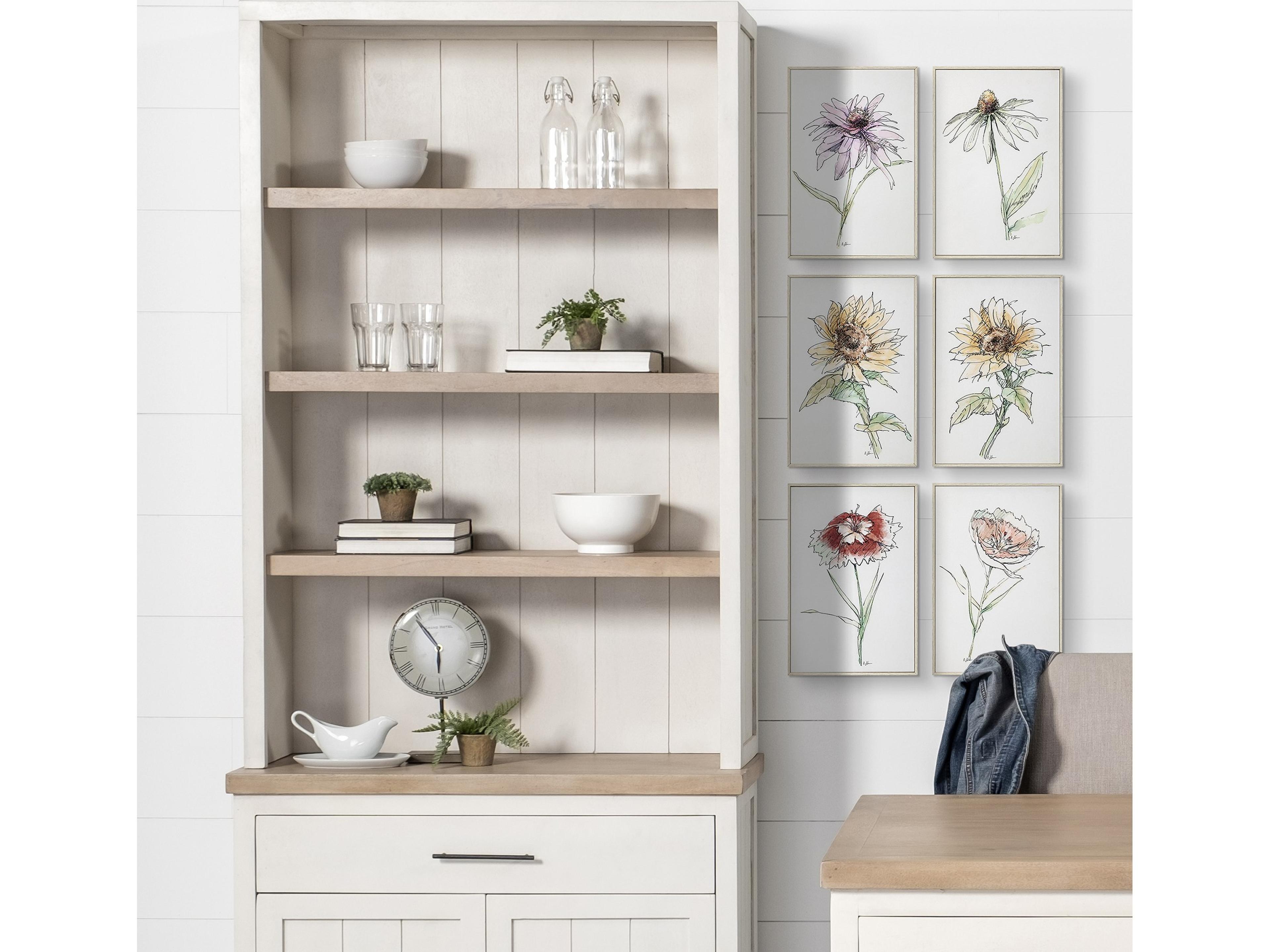 Mercana Fairview I  White and Medium Brown Wood Three Shelf Shelving Unit