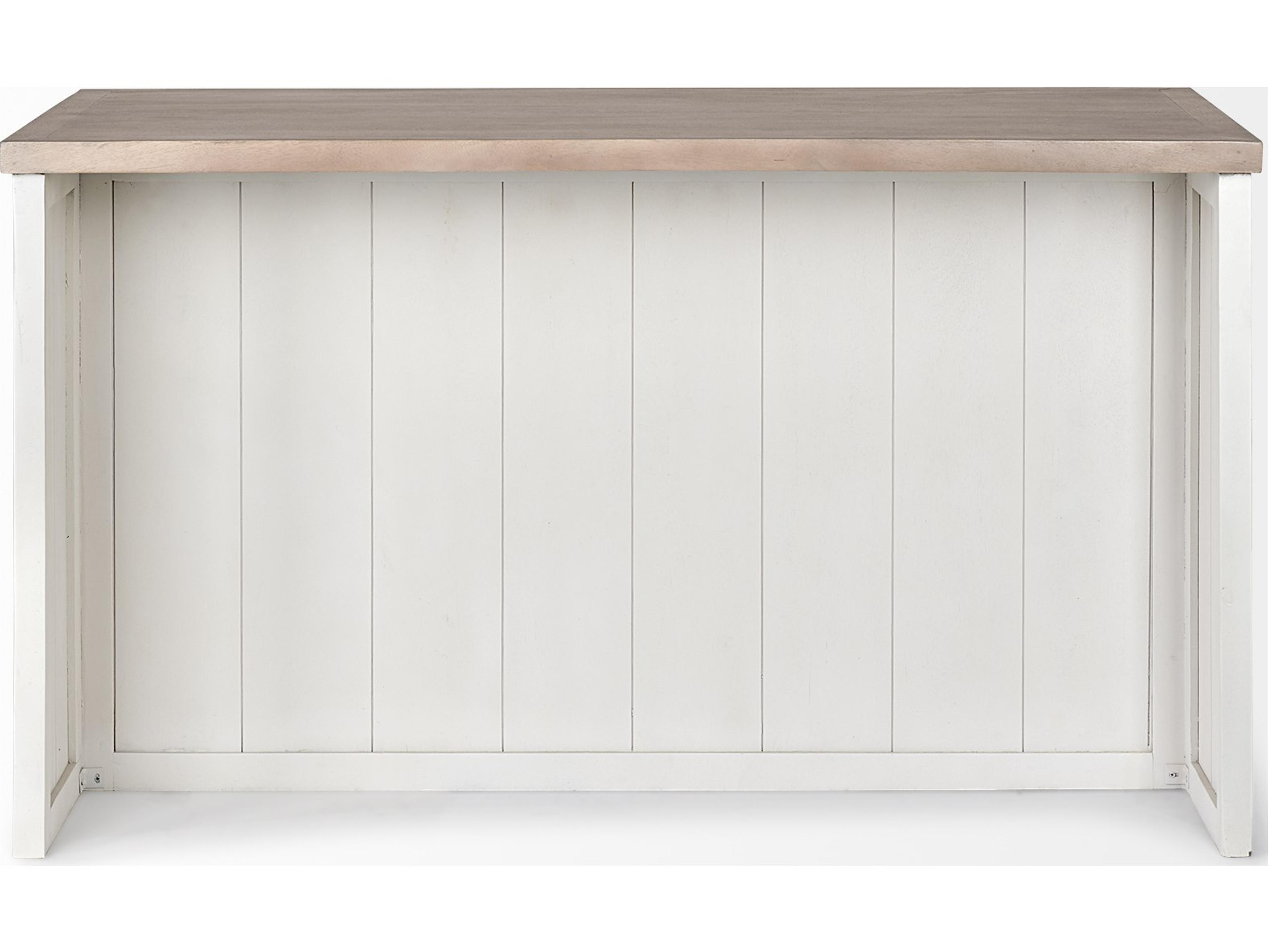 Mercana Fairview II White and Brown Two-Tone Stain Solid Wood Kitchen Island