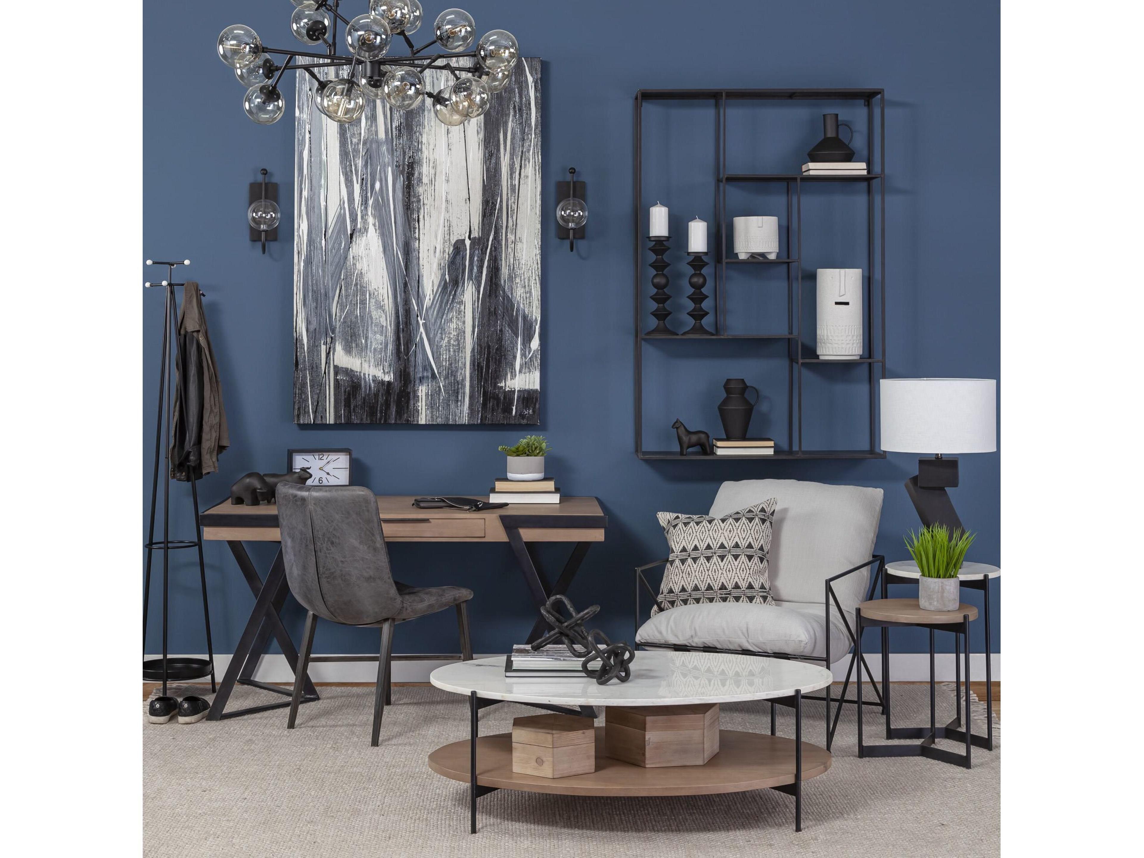 Mercana Steinbeck 61L x 28.75W x 30H Light Brown Wooden Iron Frame Office Desk