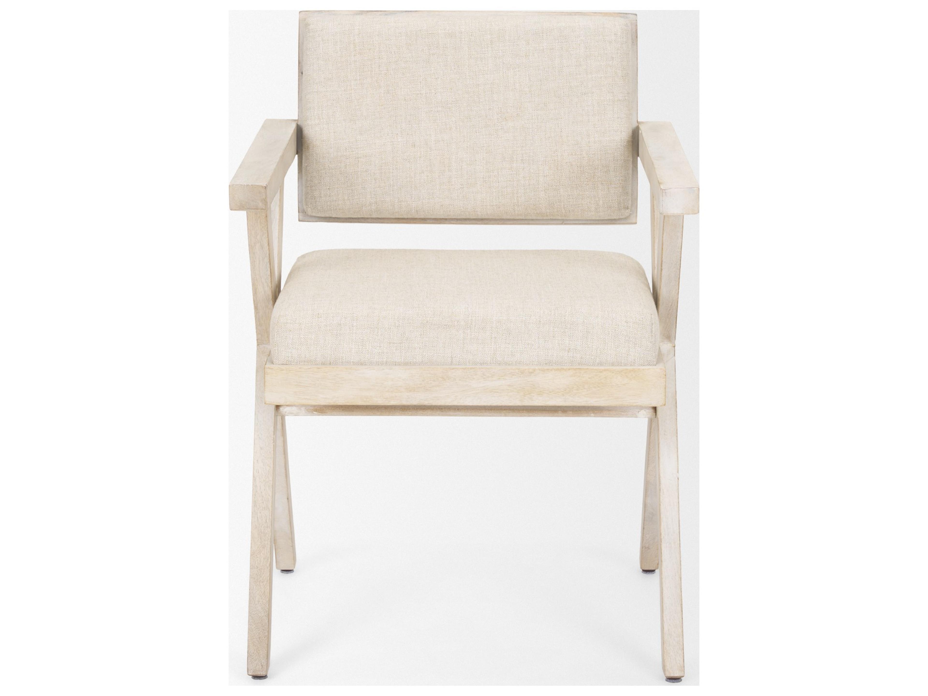 Mercana Topanga I Cream Fabric Wrap Blonde Wooden Frame Dining Chair
