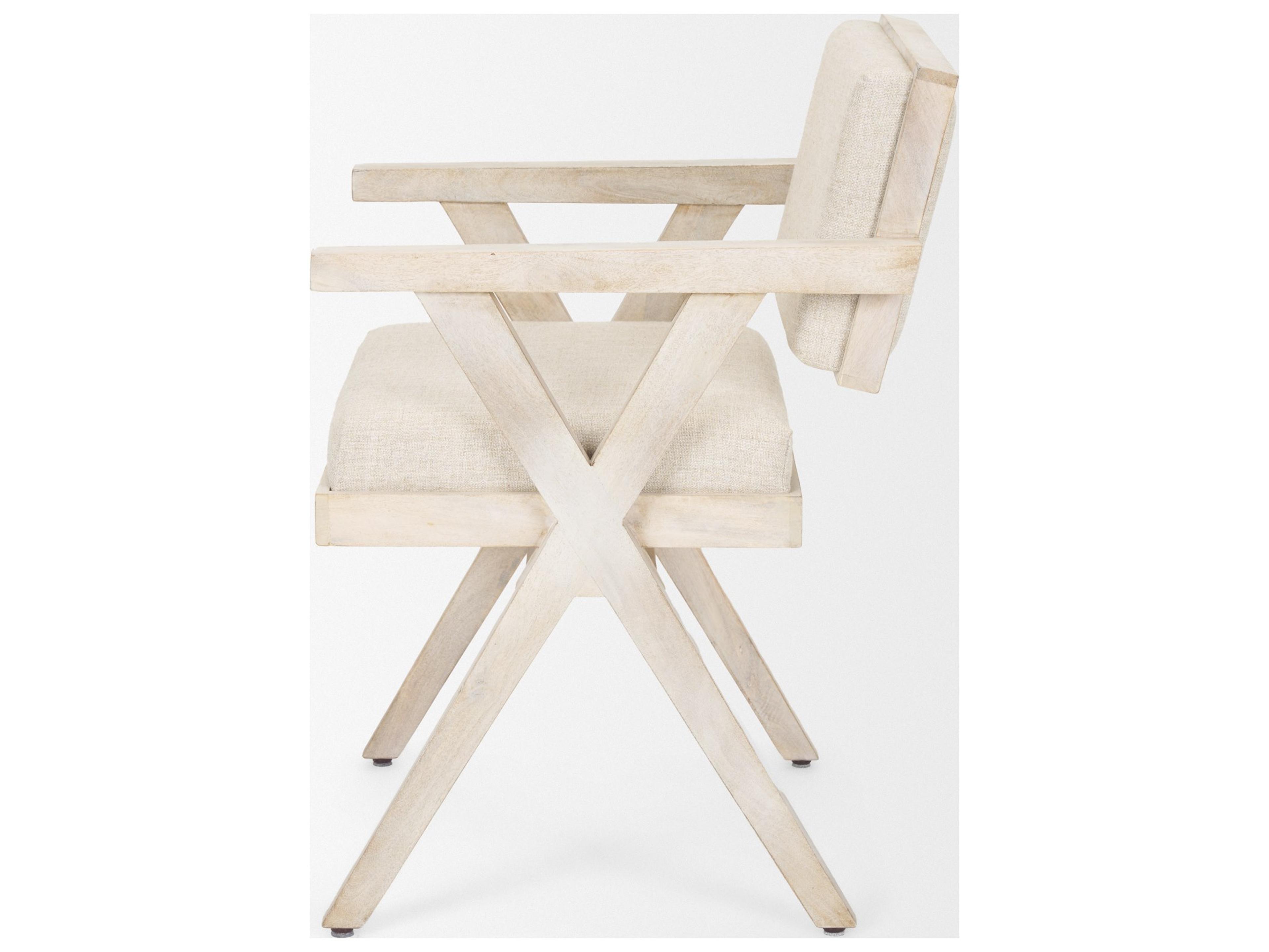 Mercana Topanga I Cream Fabric Wrap Blonde Wooden Frame Dining Chair