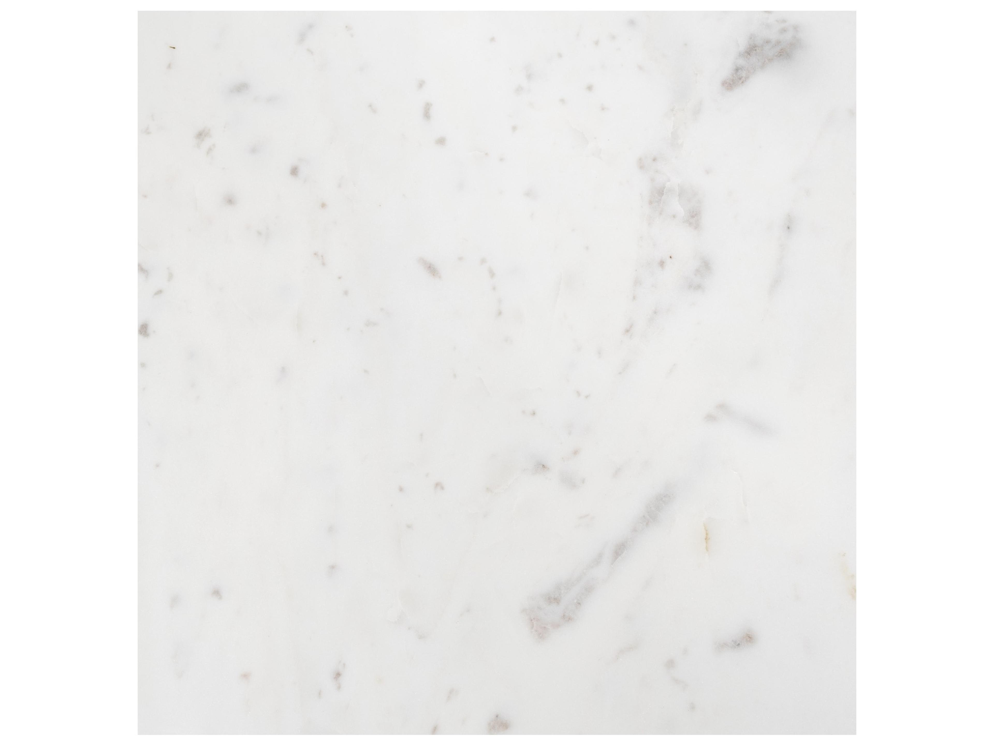 Mercana Etienne 36" Round White Marble Top Black Metal Base Coffee Table