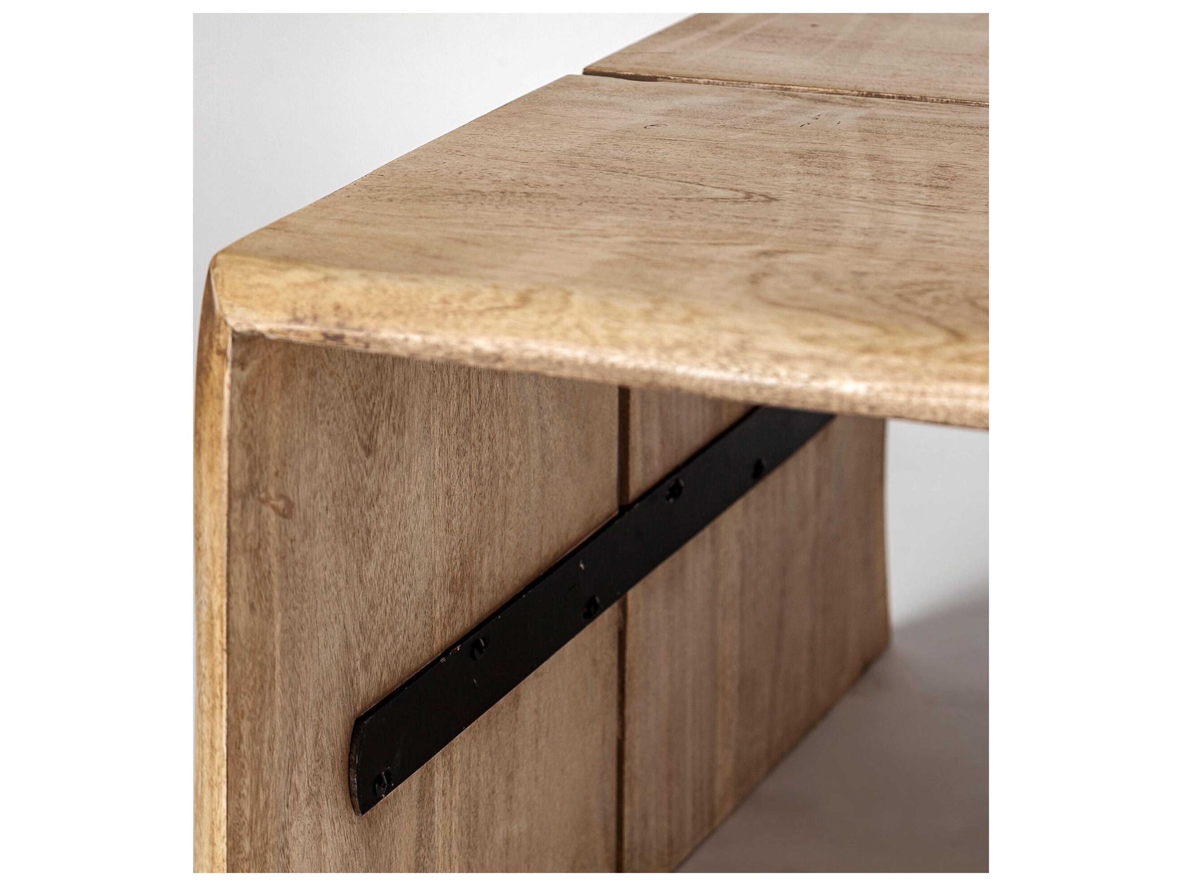 Mercana San Andreas 48x30.5 Rectangular Brown Solid Wood Top and Base Coffee Table