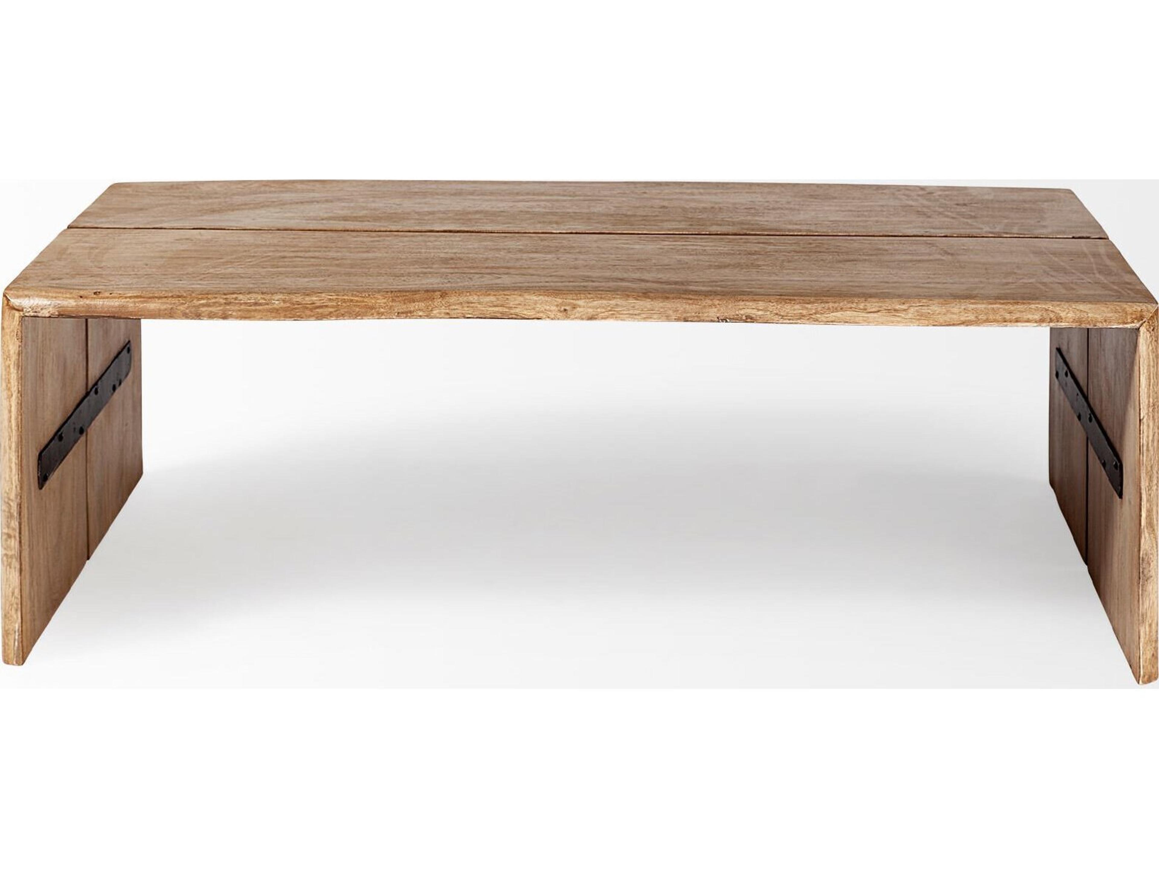 Mercana San Andreas 48x30.5 Rectangular Brown Solid Wood Top and Base Coffee Table