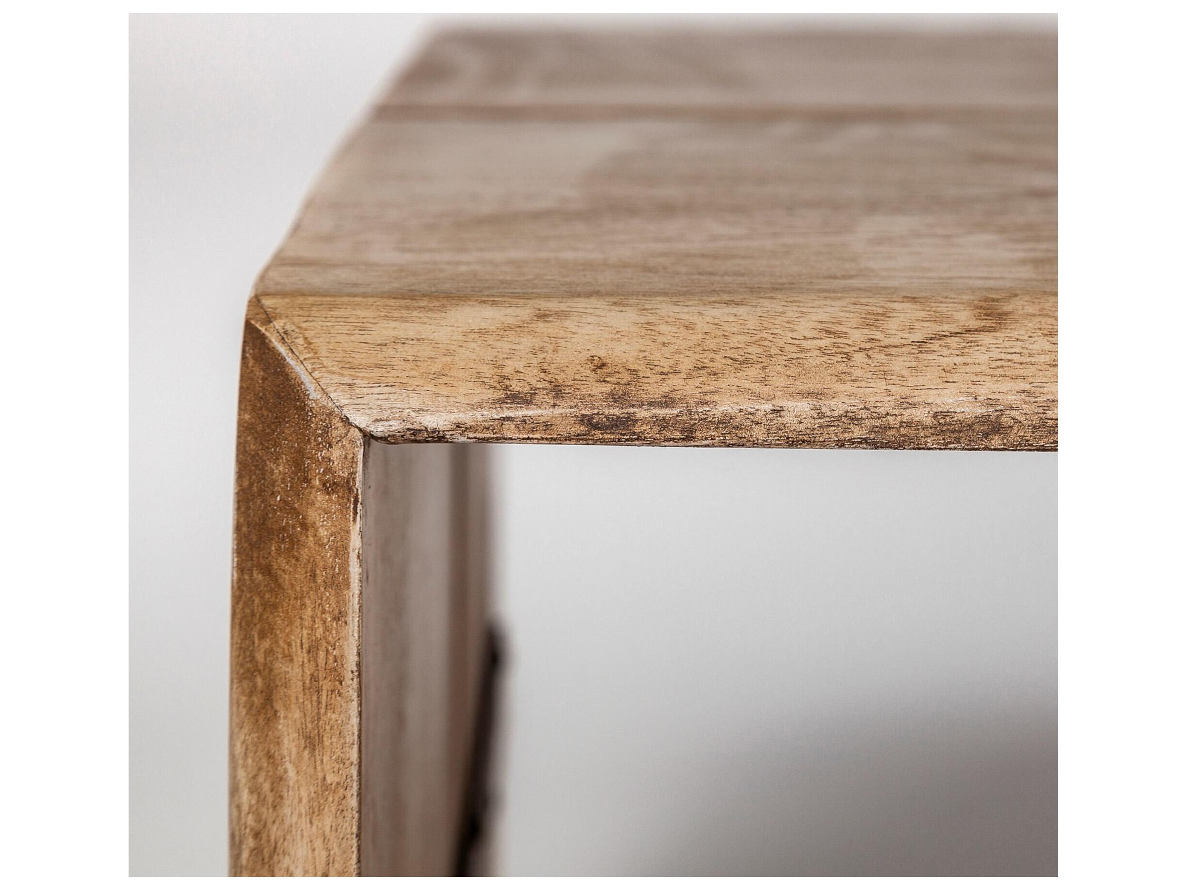 Mercana San Andreas 48x30.5 Rectangular Brown Solid Wood Top and Base Coffee Table