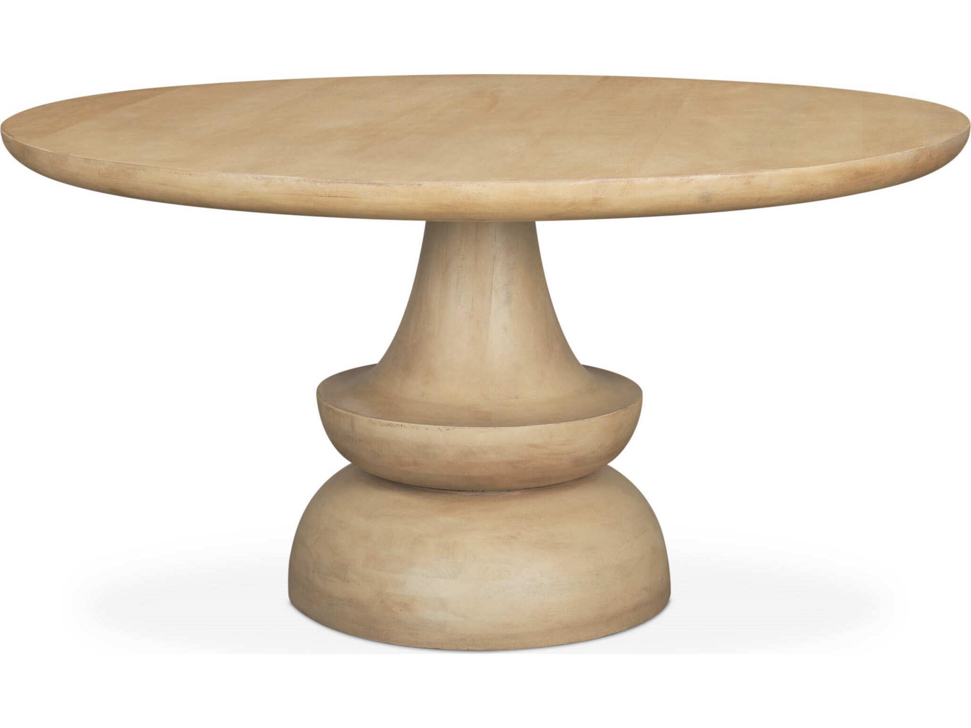Crossman 60" Round Blonde Solid Wood & Base Dining Table