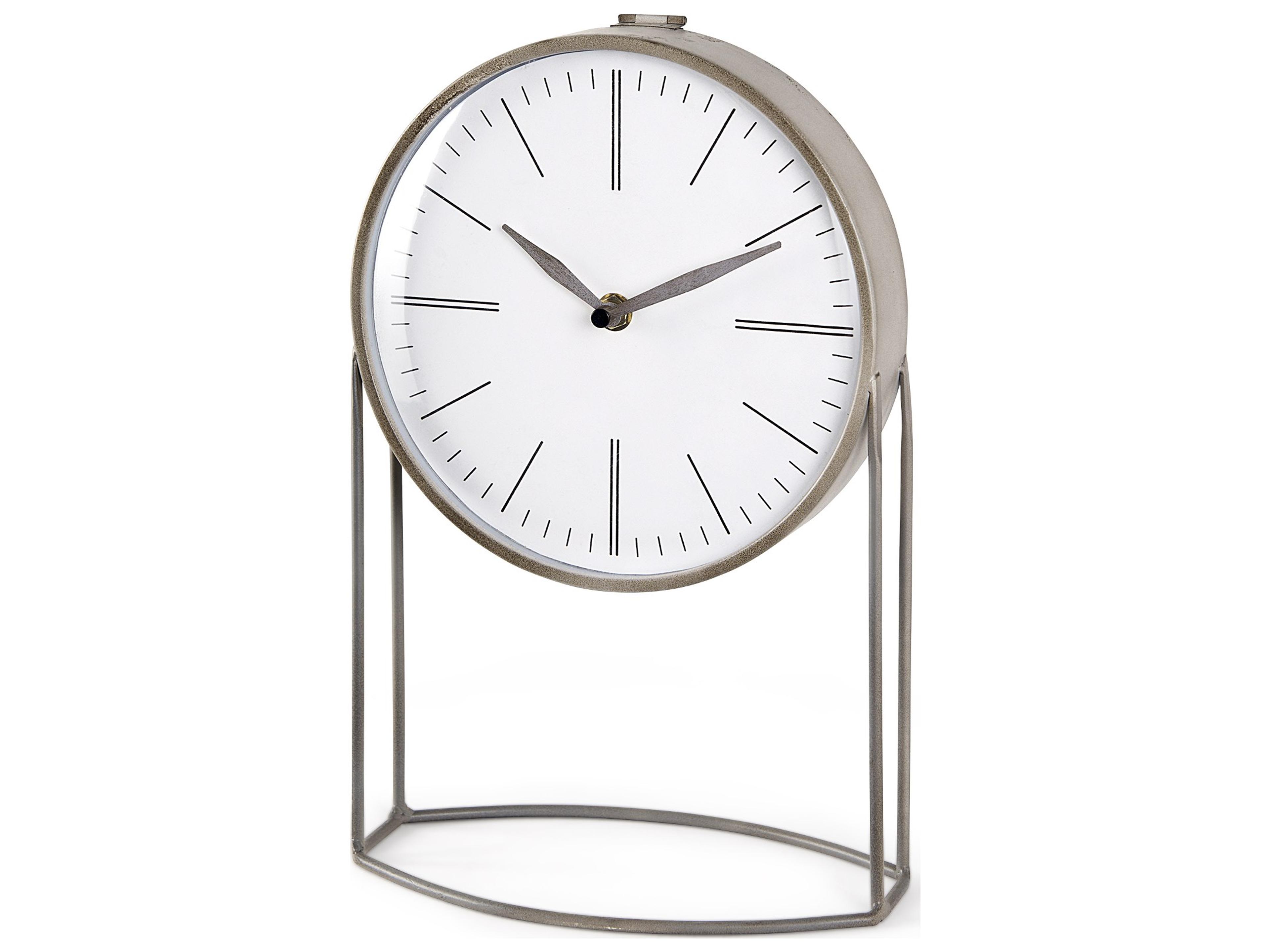 Mercana Aurus Matte Gray Metal Table Clock
