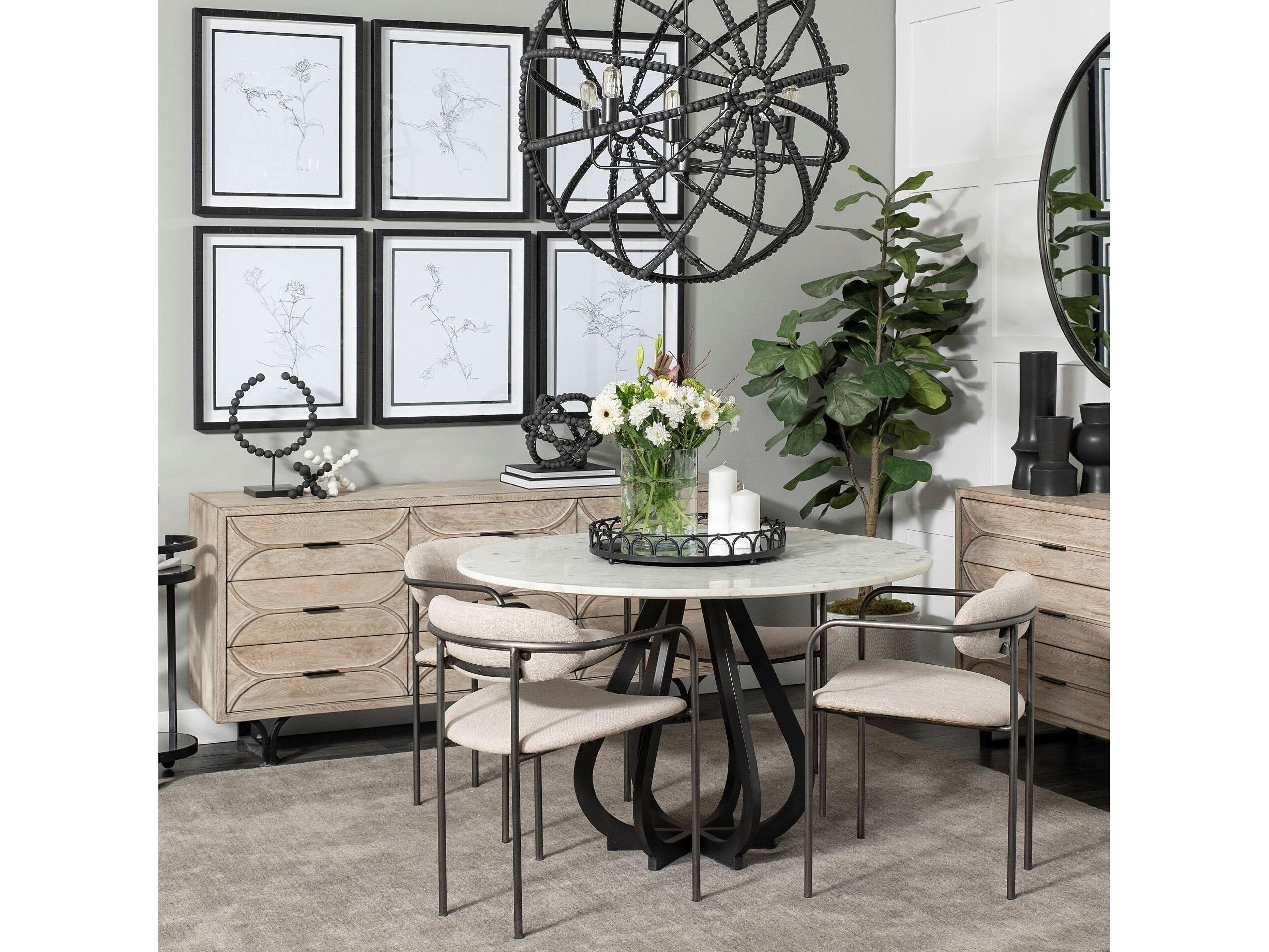 Mercana Giselle II Brown Fir Veneer W/Black Metal Leg 9 Drawer Sideboard