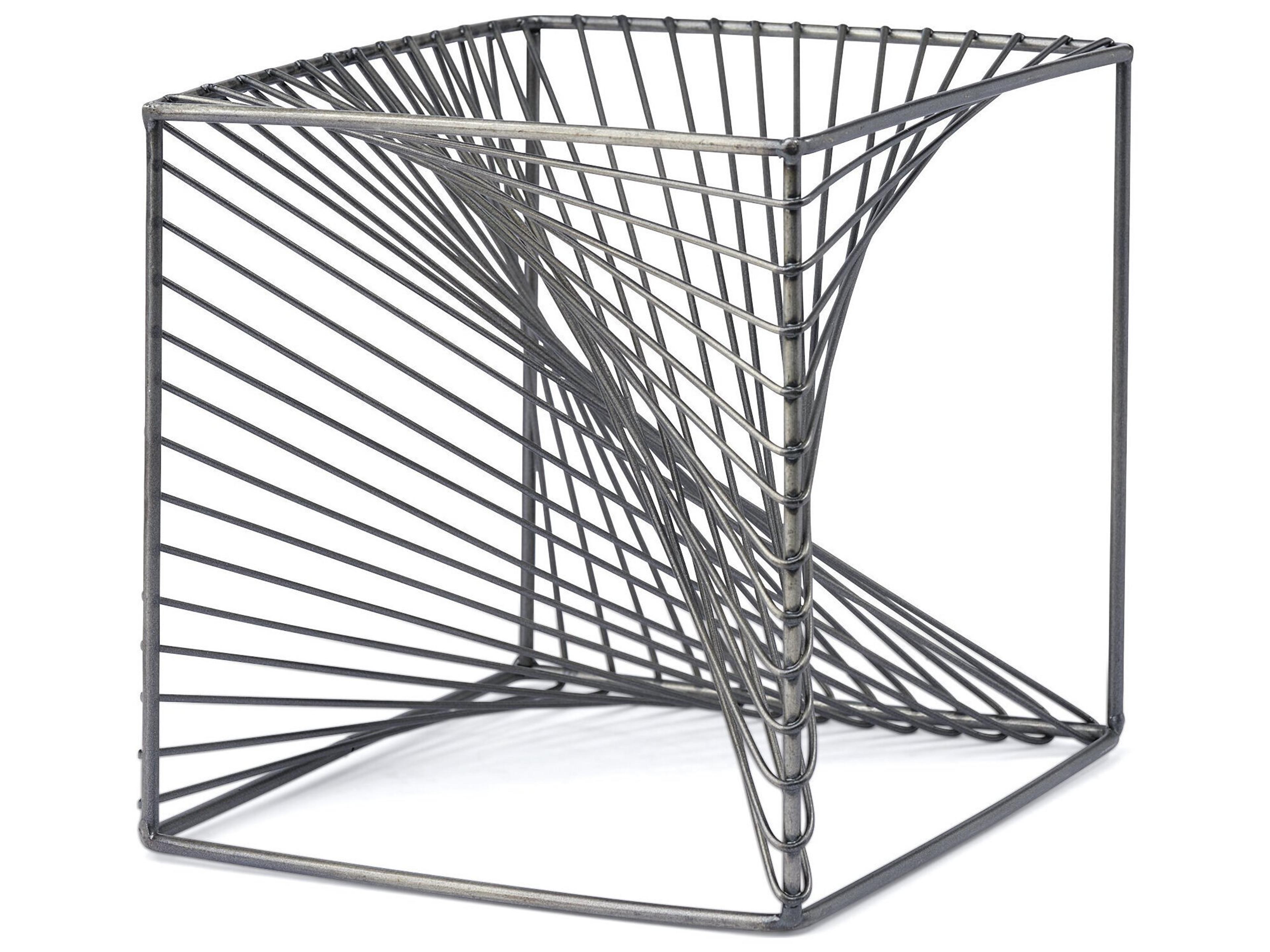 Rochon 8L x 8W Gray Metal Decorative Cube