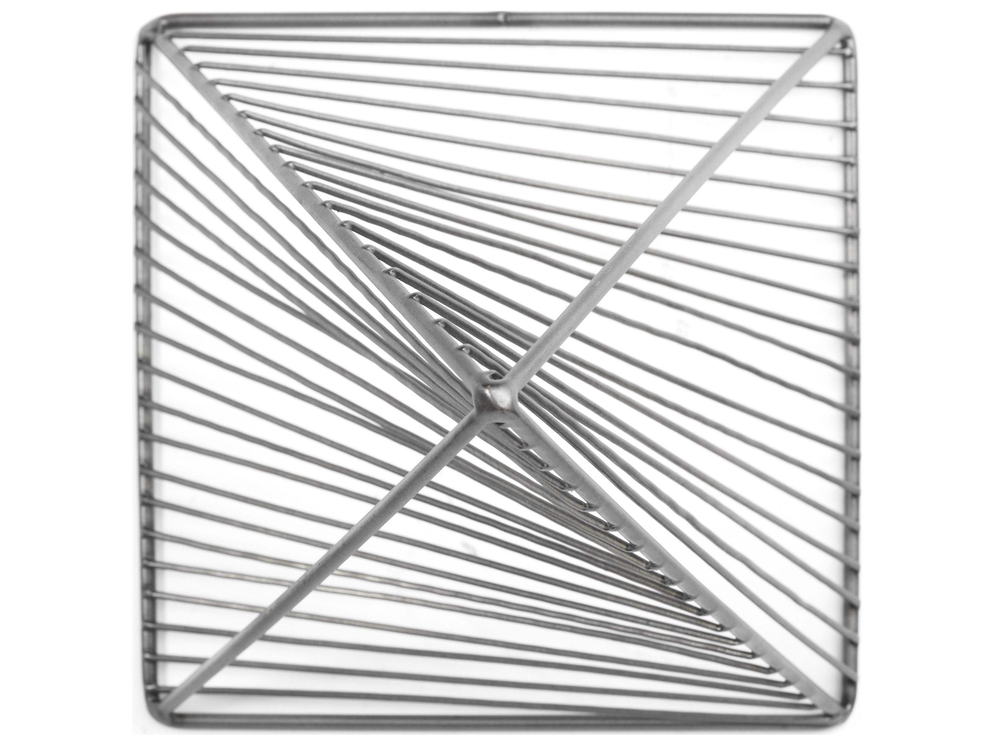 Mercana Risley 8L x 8W Gray Metal Triangular Decorative Object