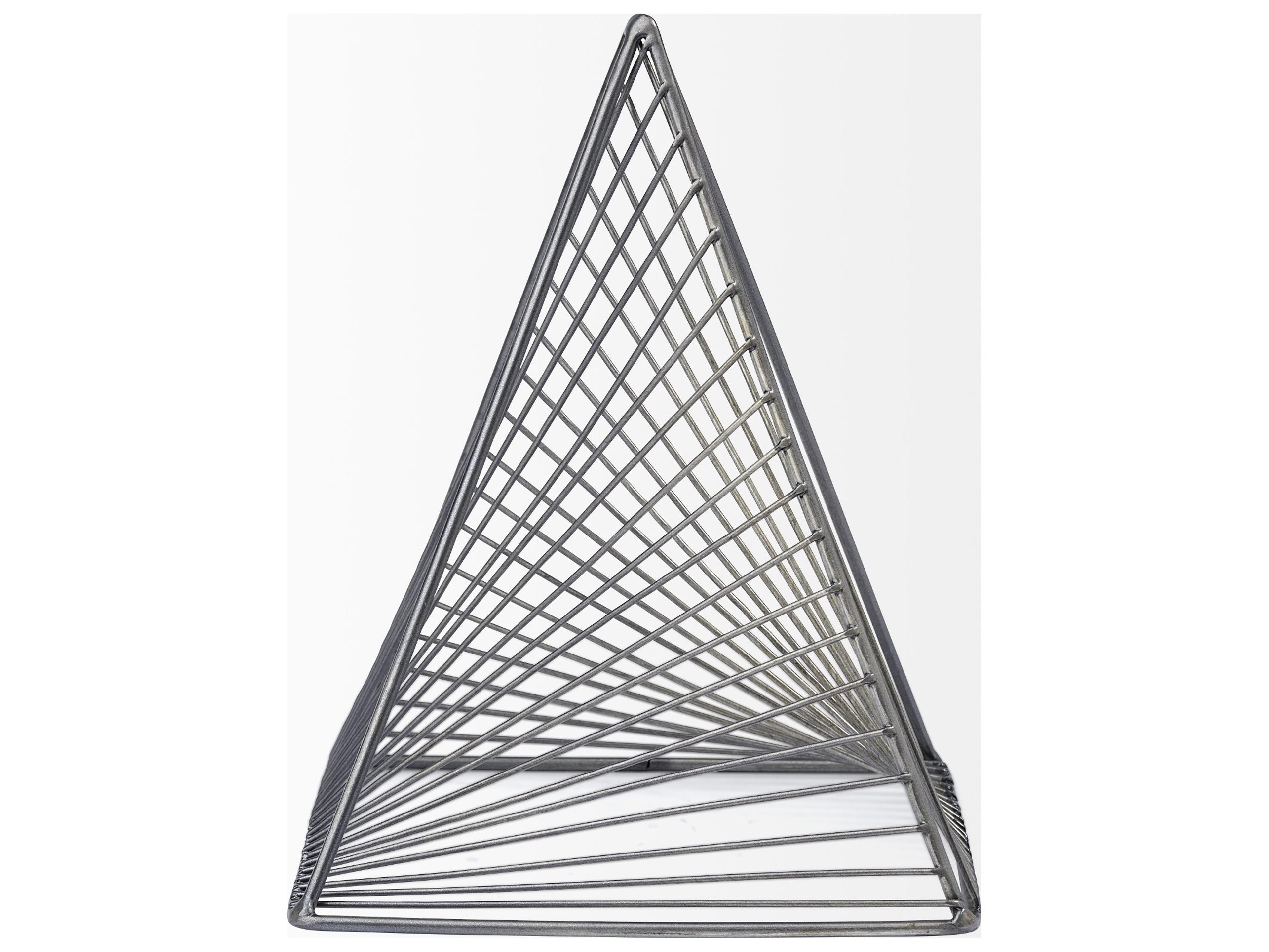 Mercana Risley 8L x 8W Gray Metal Triangular Decorative Object
