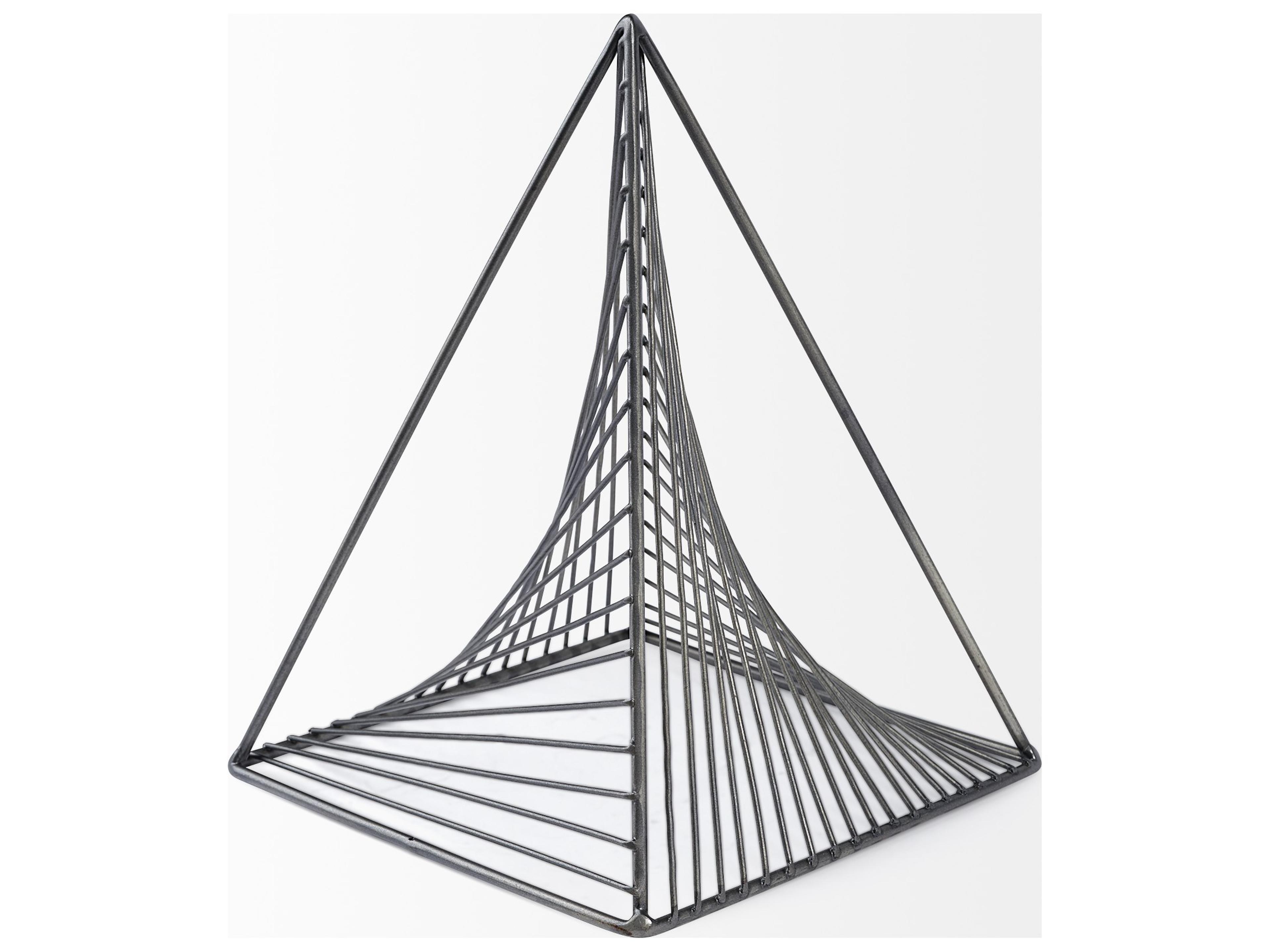 Mercana Risley 8L x 8W Gray Metal Triangular Decorative Object