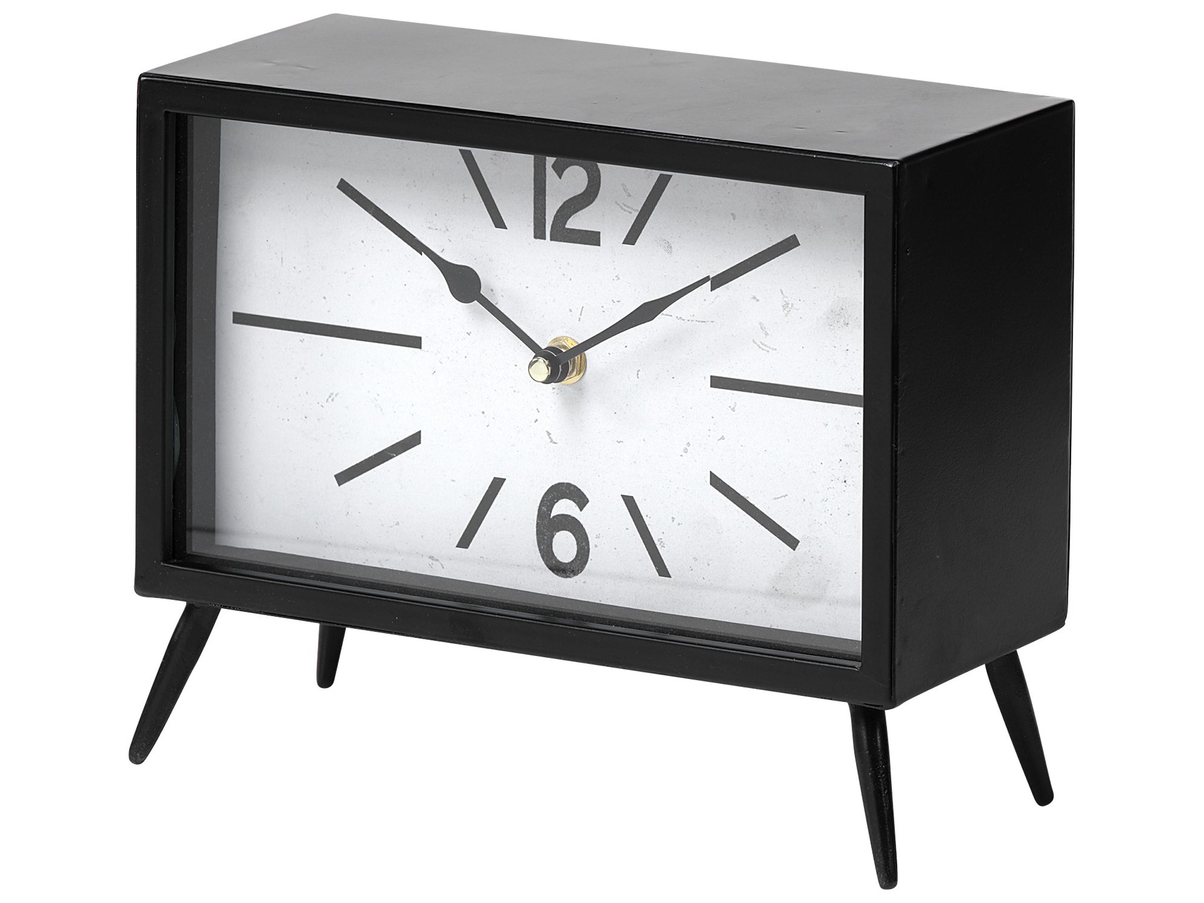 Mercana Lita Black Metal Rectangular Table Clock