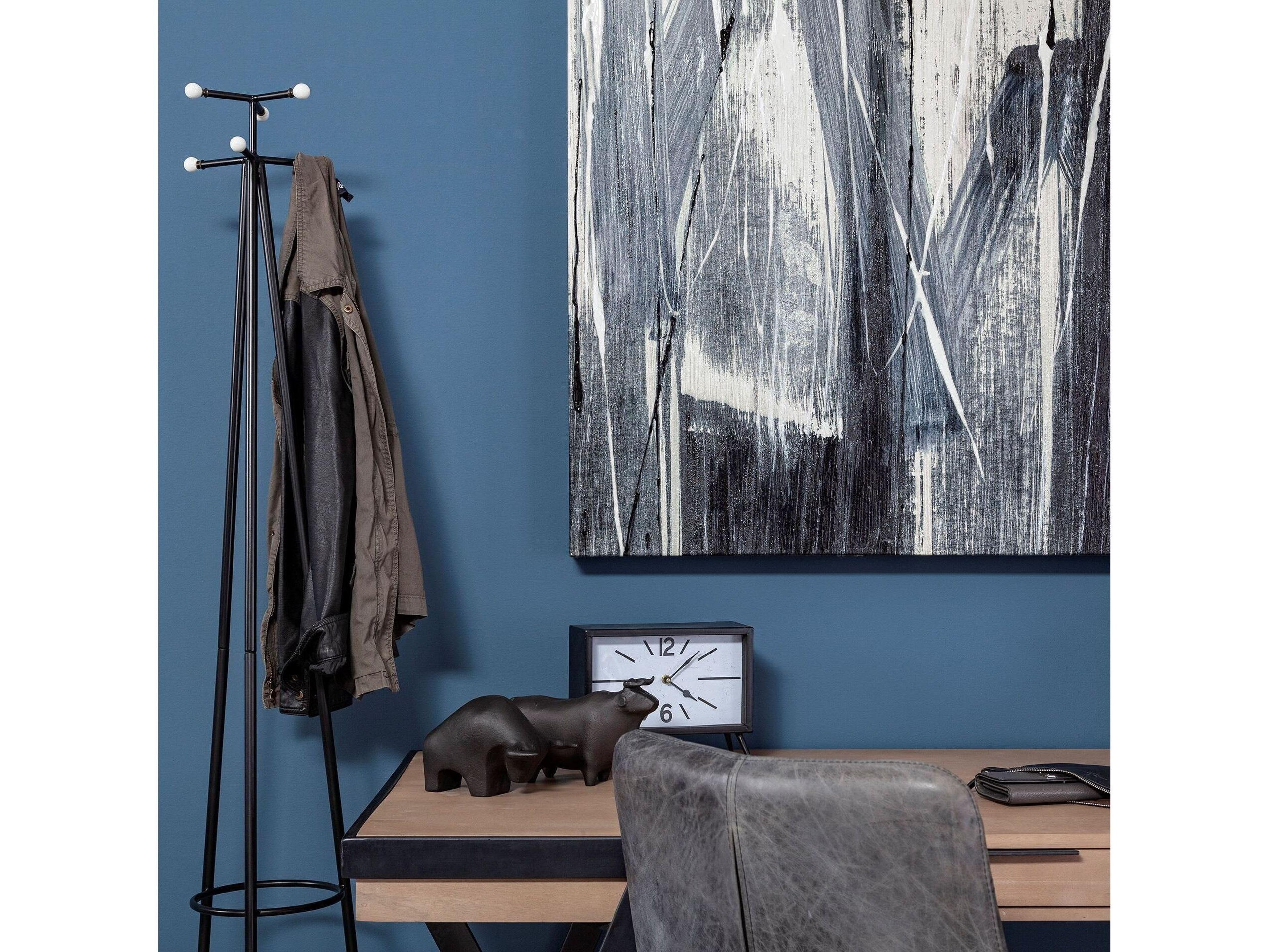 Mercana Lita Black Metal Rectangular Table Clock