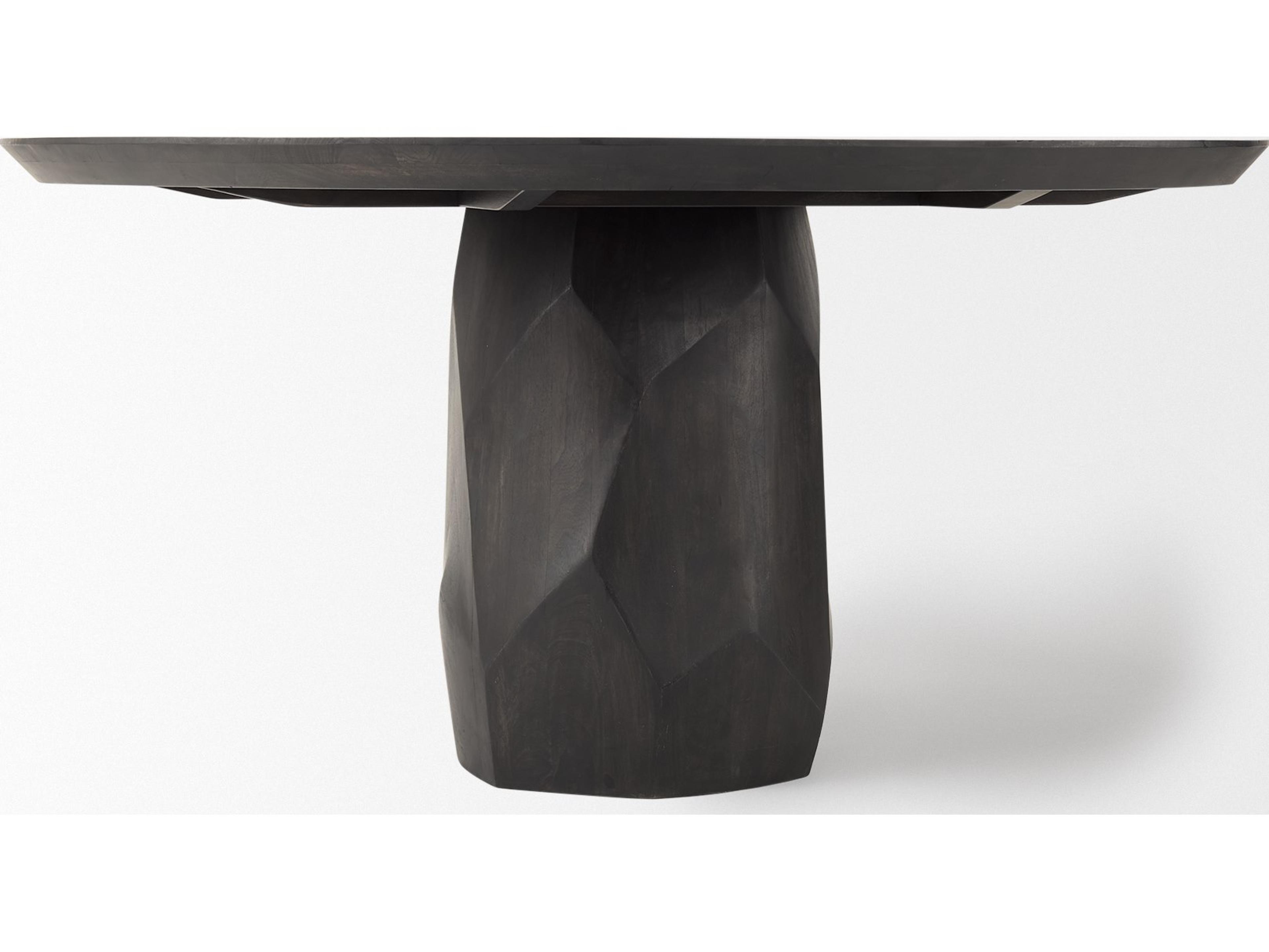 Mercana Fitzgerald 60" Round Brown Solid Wood Top & Base Dining Table