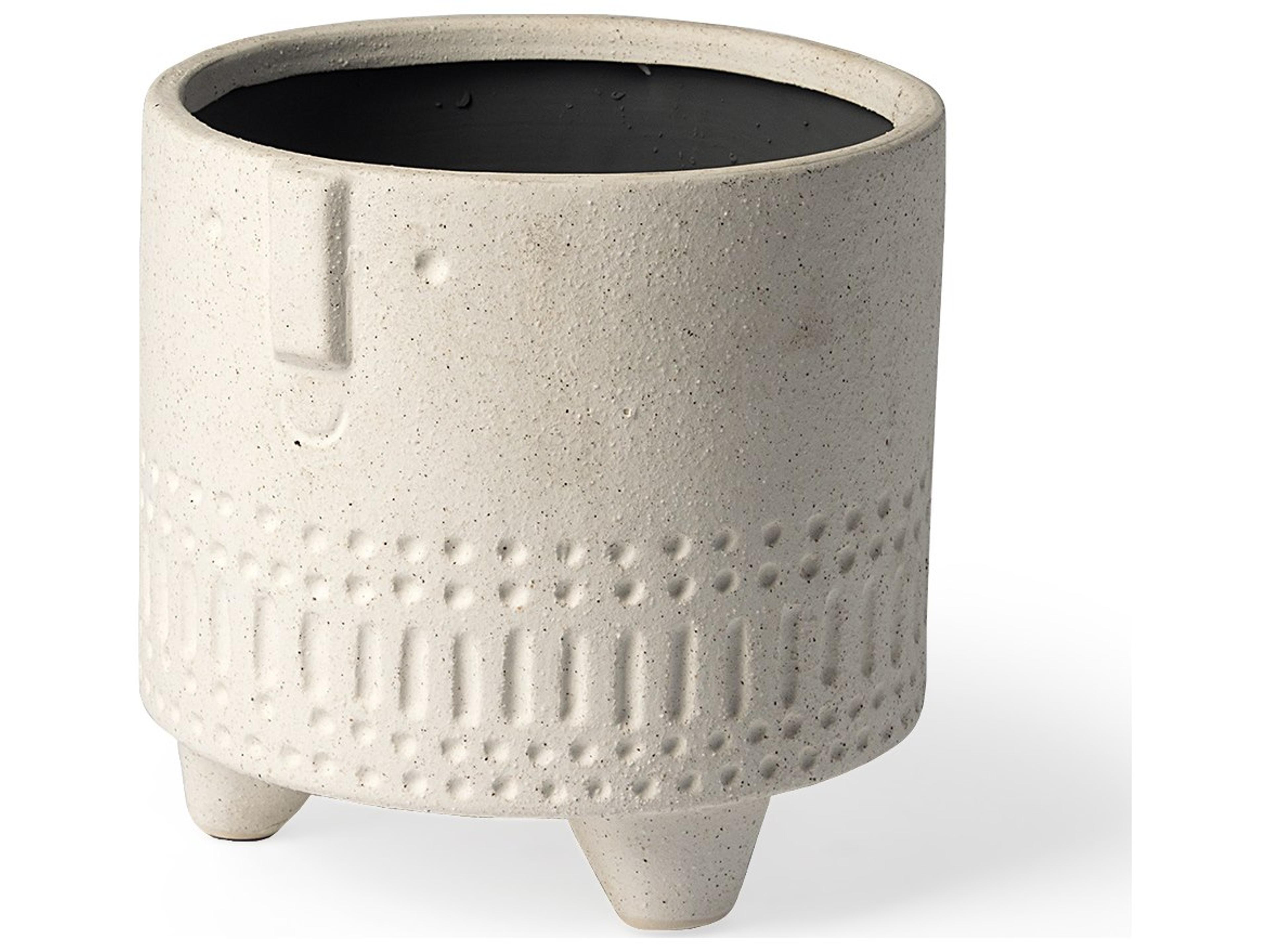 Jacob I Short White Ceramic Smiling Face Vase