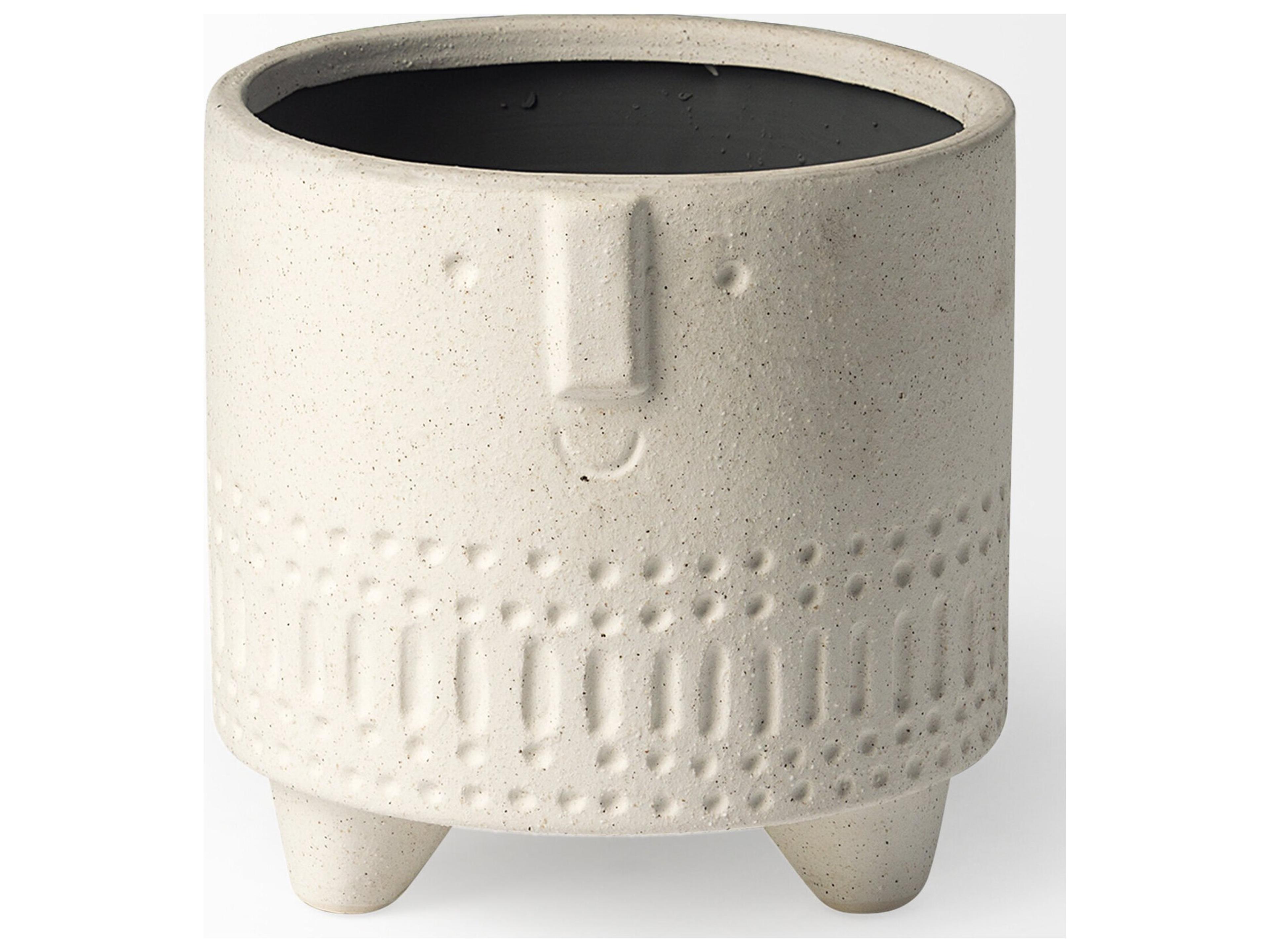 Mercana Jacob I Short White Ceramic Smiling Face Vase