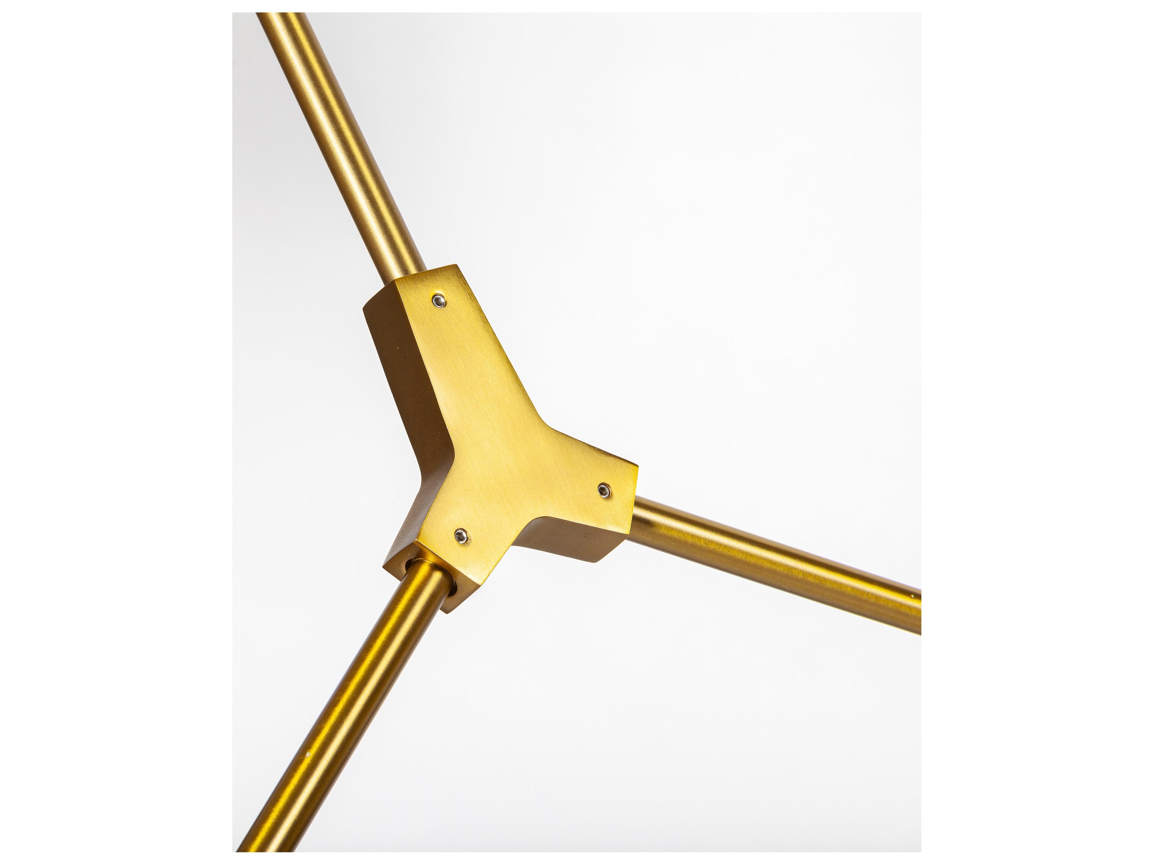 Mercana Desousa II (33.9"L x 8.8"W x 28"H) Brass-Toned Metal Multi-Arm Three Light Chandelier