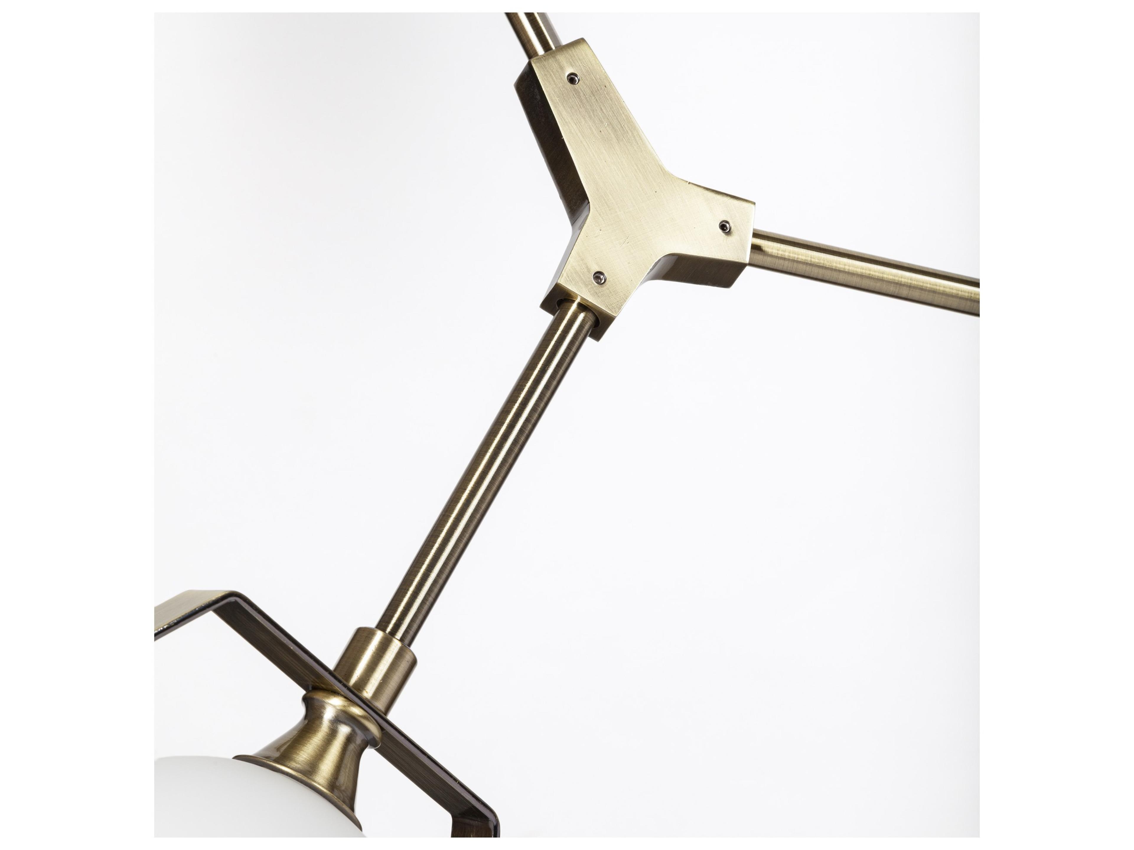 Mercana Desousa II (33.9"L x 8.8"W x 28"H) Champagne Metal Multi-Arm Three Light Chandelier