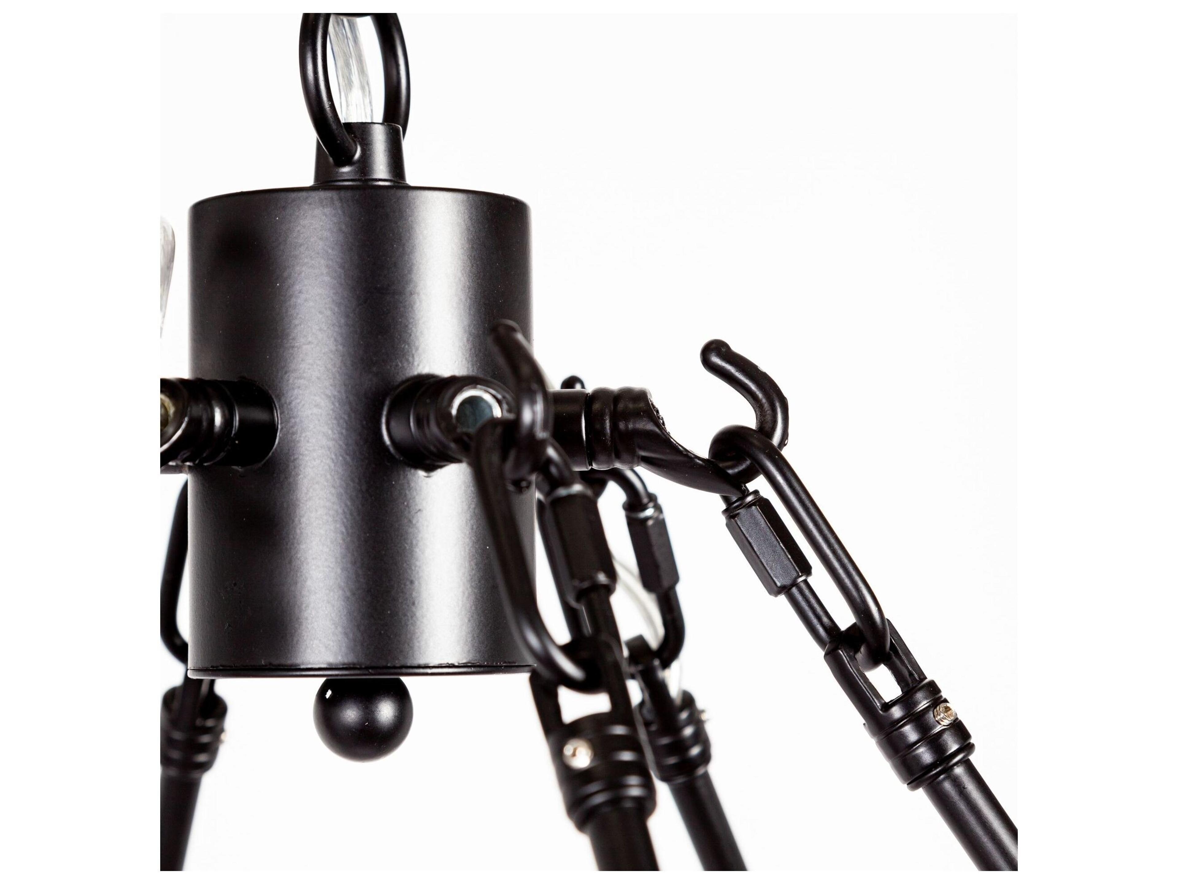 Mercana Decamp I (47.2"x36.2") Black Metal Chassis Glass Tube Twelve Light Chandelier