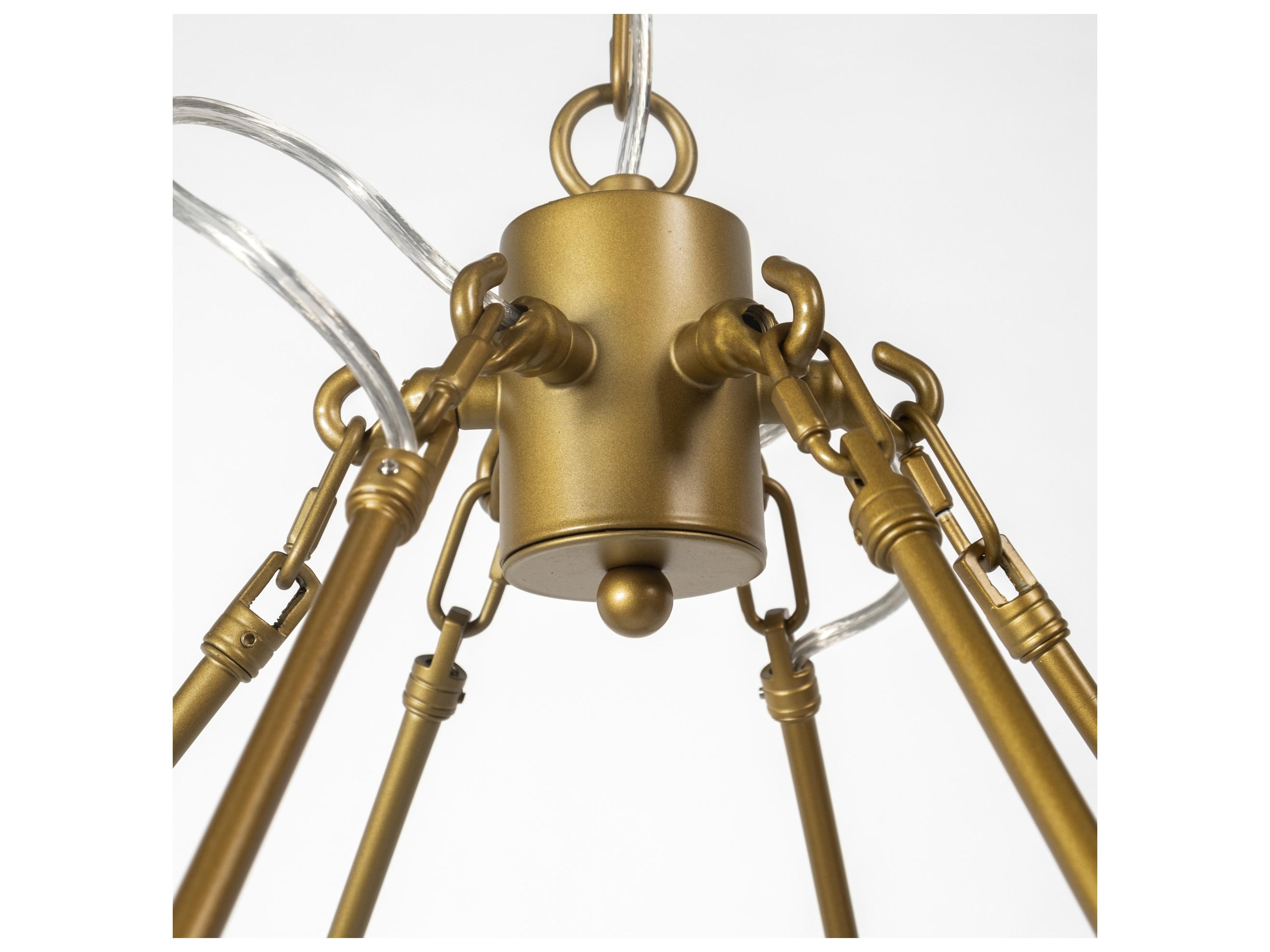 Mercana Decamp II (47.2"x36.2") Gold Metal Chassis Glass Tube Twelve Light Chandelier