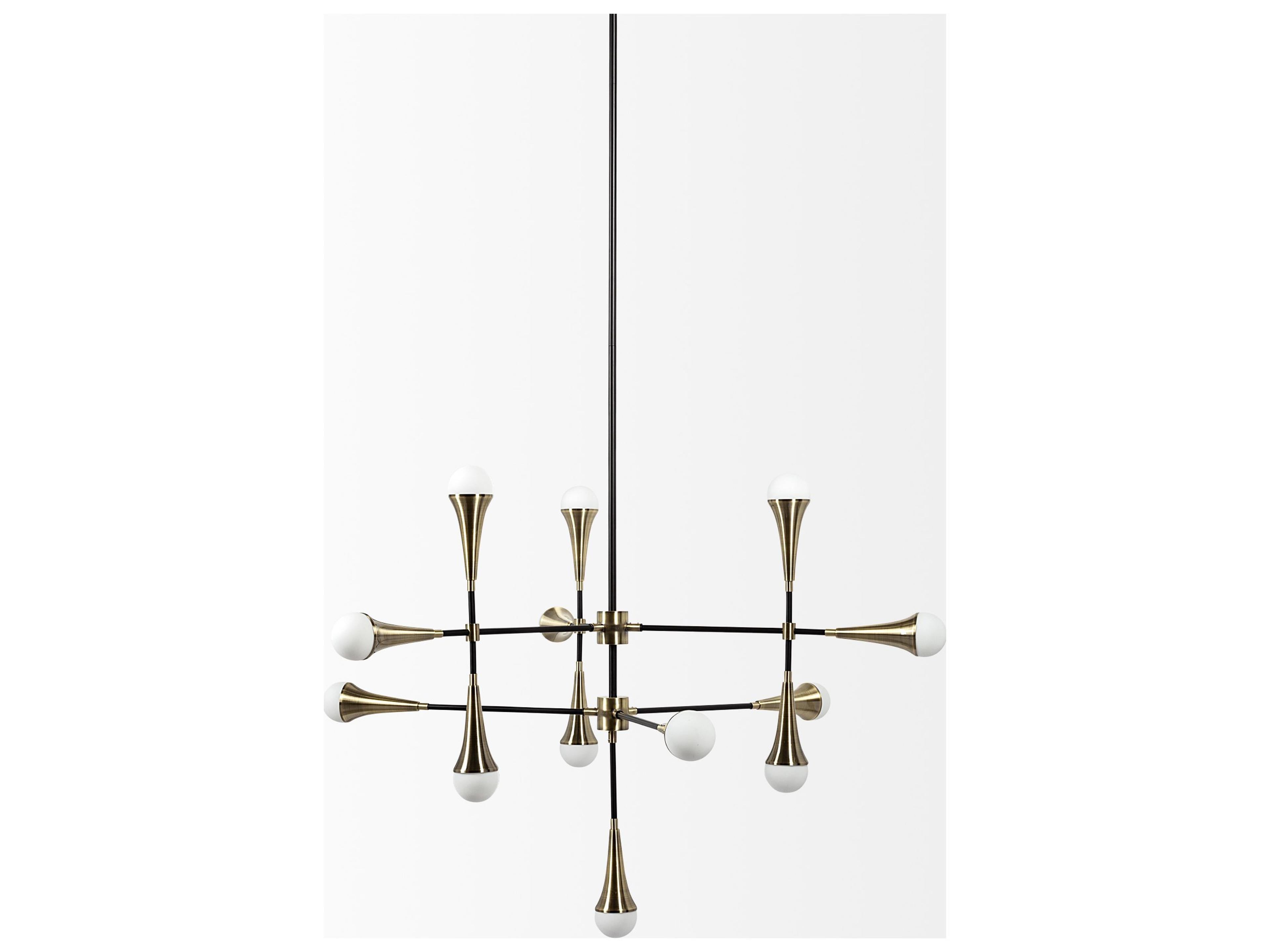 Mercana Decarlo II (43" x 41") Black/Gold Metal Multi-Arm Thirteen Light Chandelier
