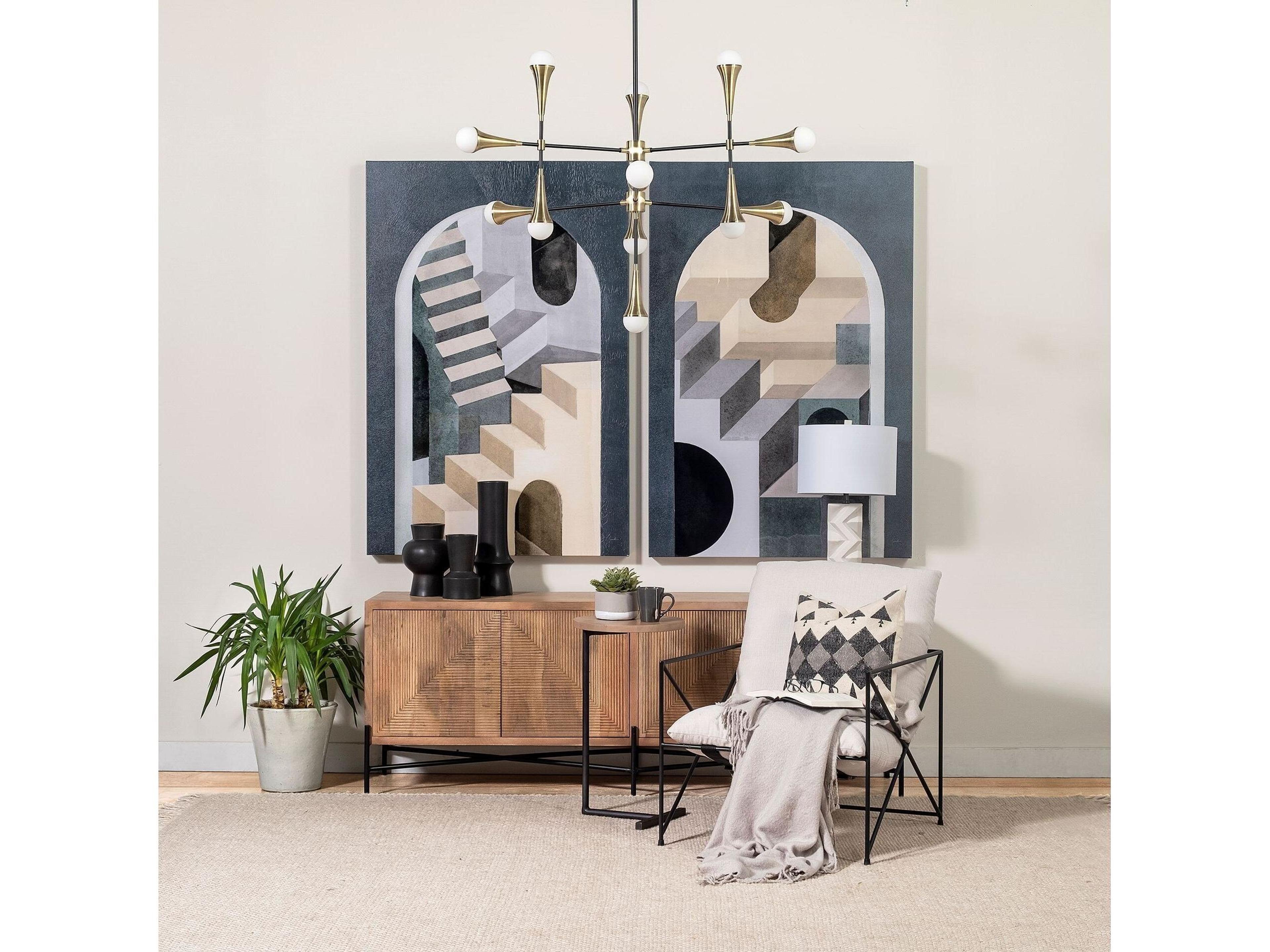 Mercana Decarlo II (43" x 41") Black/Gold Metal Multi-Arm Thirteen Light Chandelier