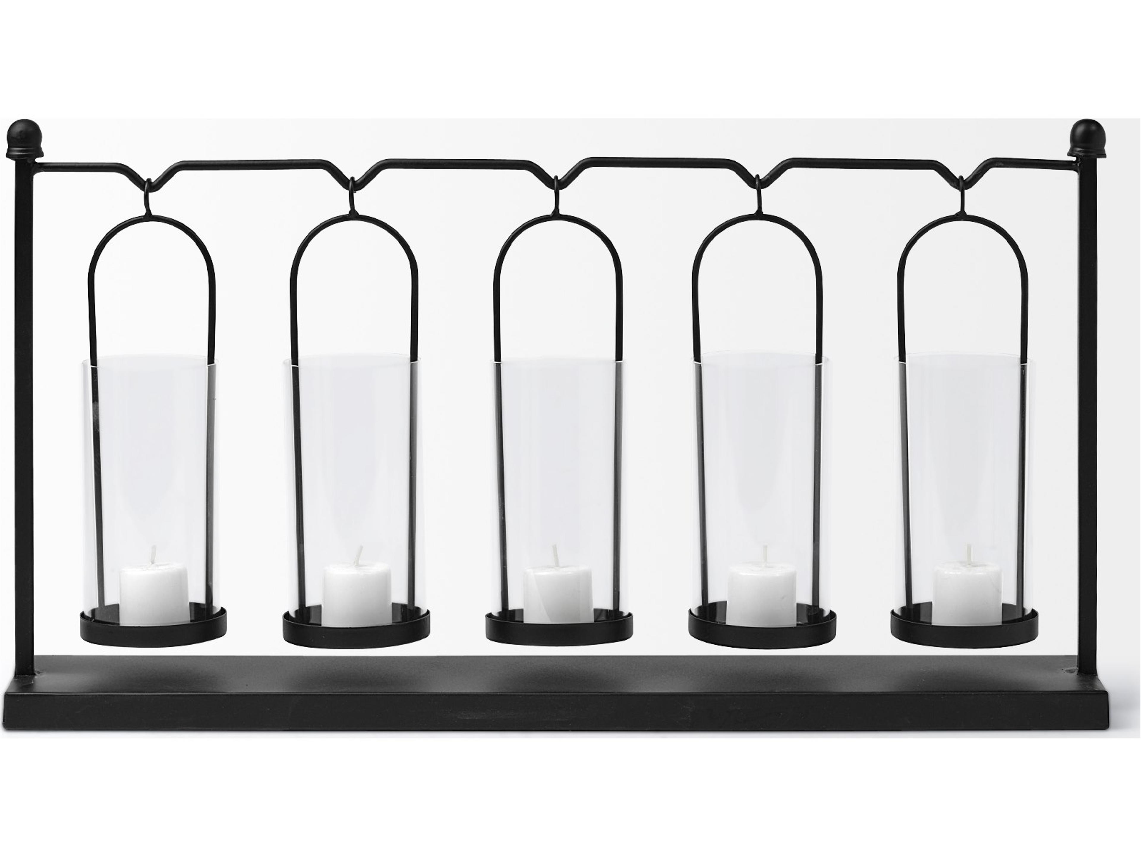 Mercana Erlen Black Metal Hanging Votive Five Candle Table Candle Holder