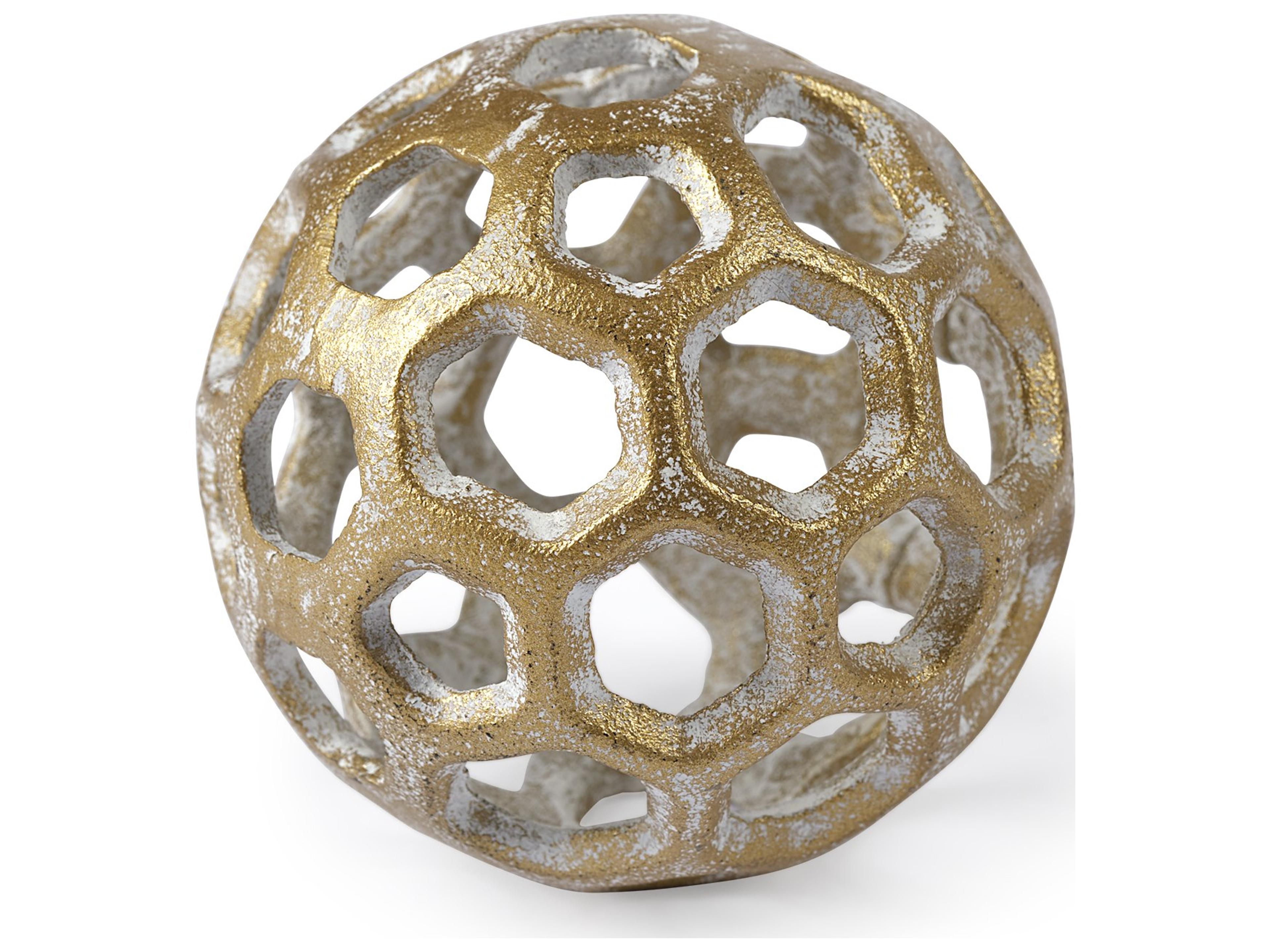 Mercana Moyer I (Small) 3L x 3W Gold Metal Hollow Decorative Orb