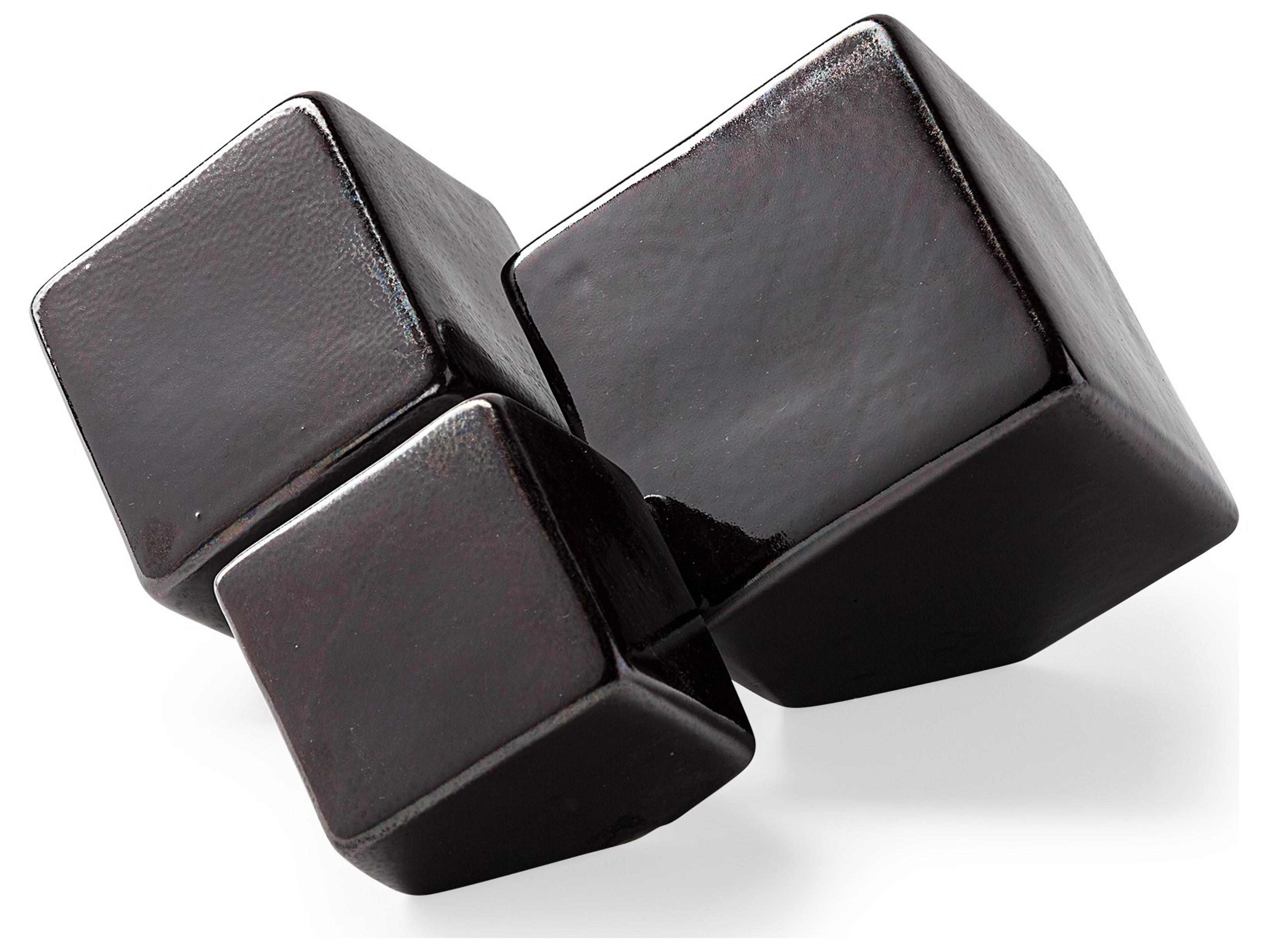 Mercana Mayweather (Set of 3) Black Geometric Ceramic Cubes