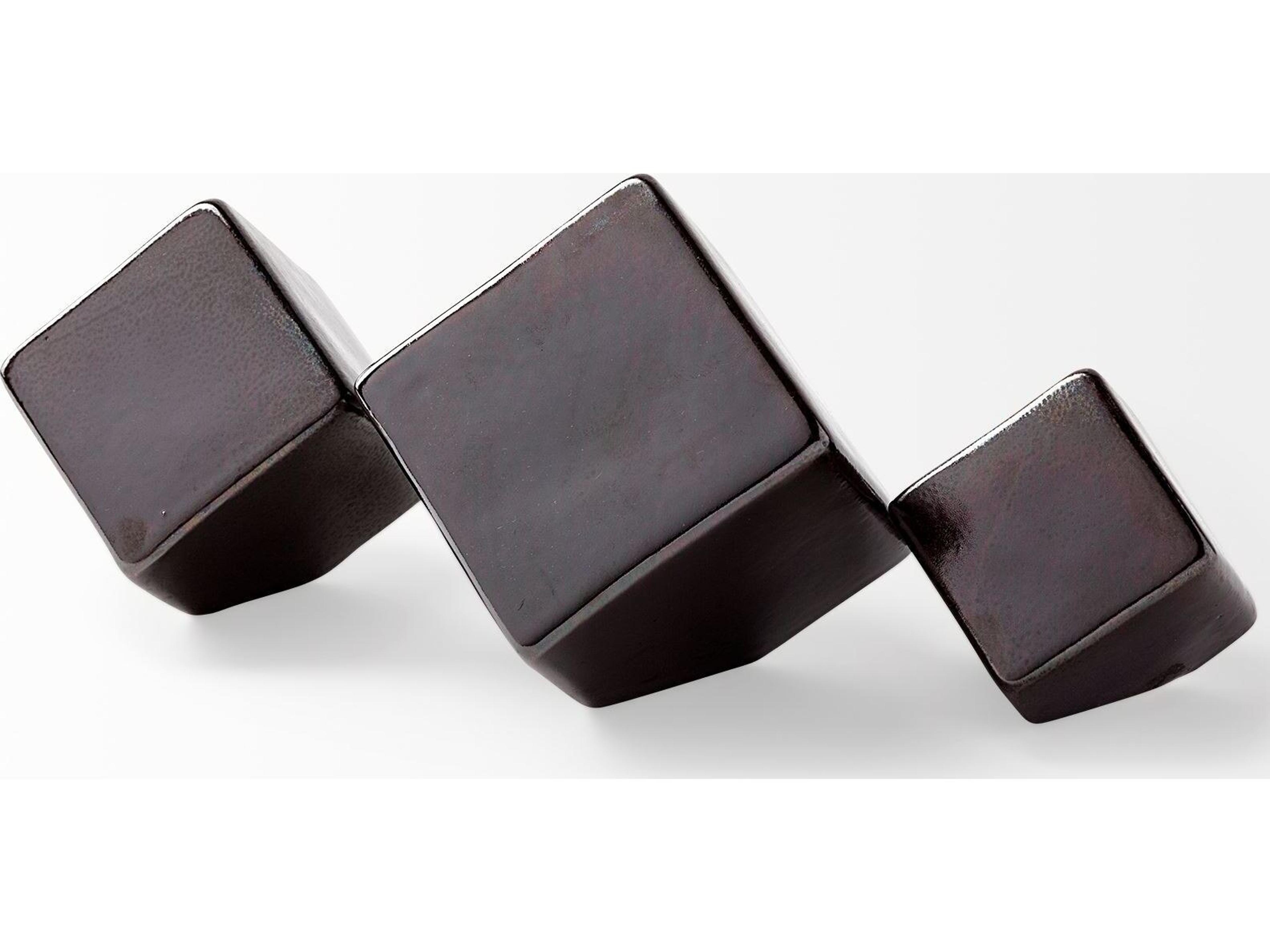 Mercana Mayweather (Set of 3) Black Geometric Ceramic Cubes
