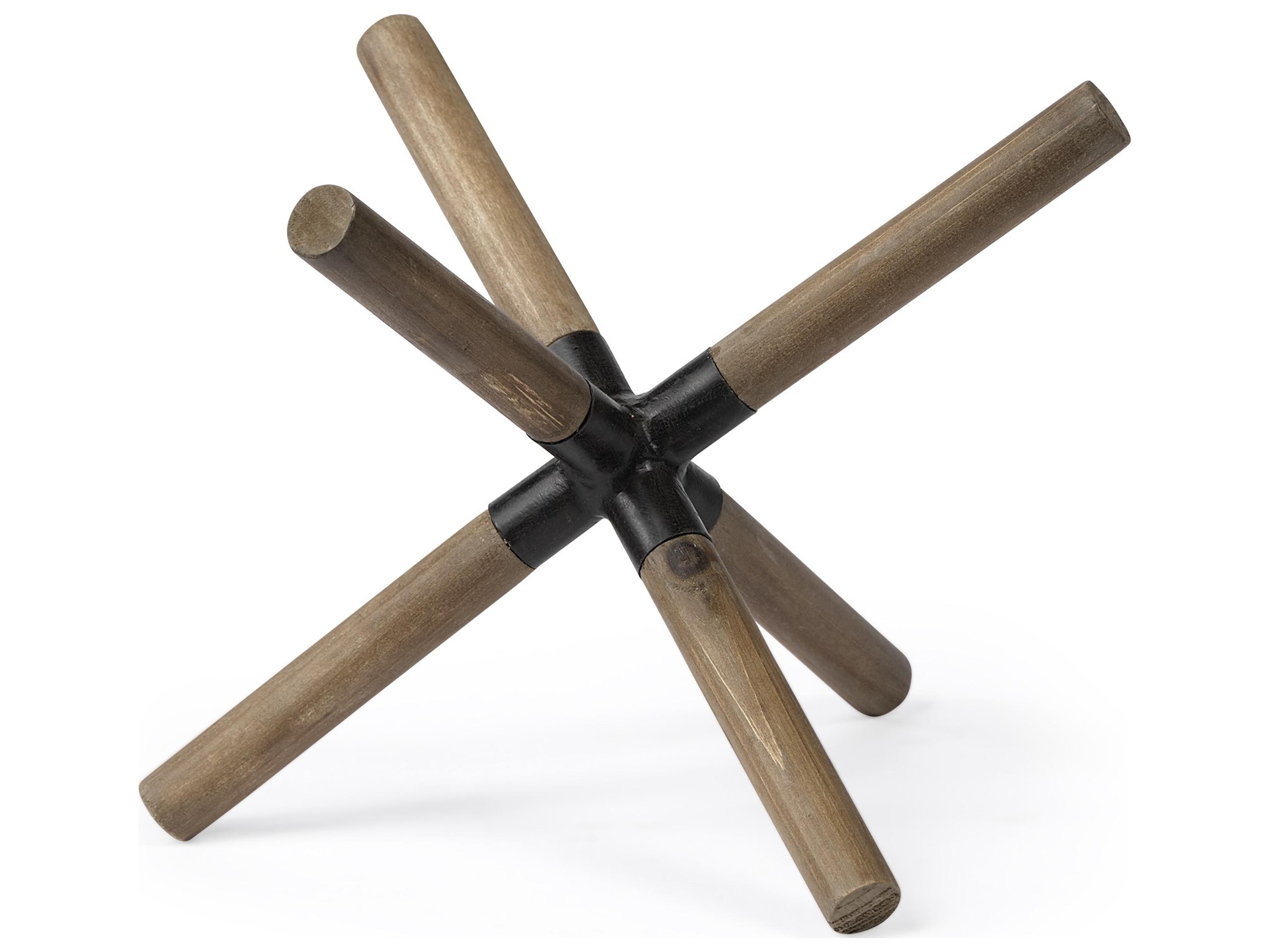 Stuhrling II (Large) 9L x 9W Brown Wood W/ Black Metal Jack