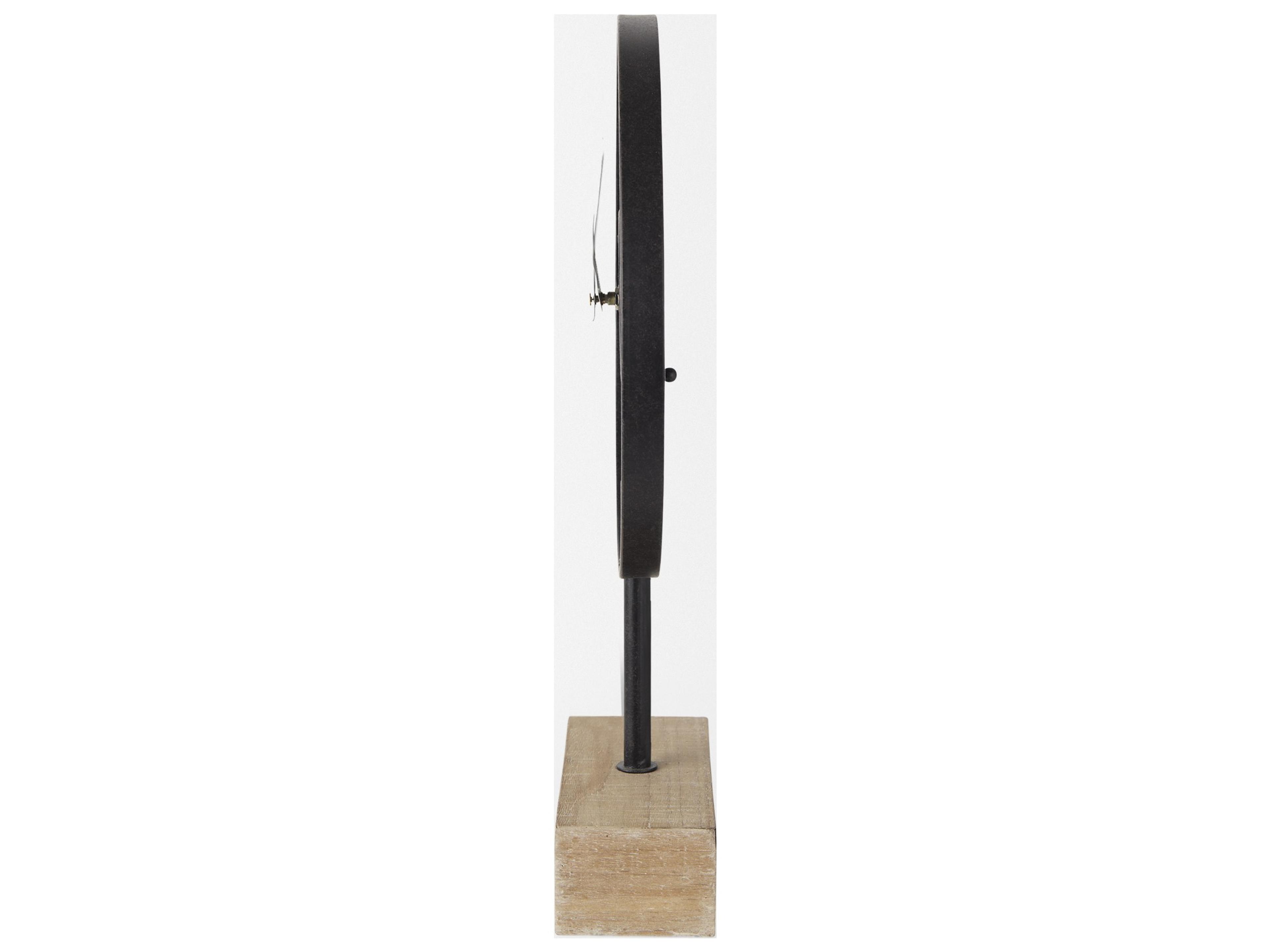 Mercana Oris Black Metal/Wood Open Frame Table Clock