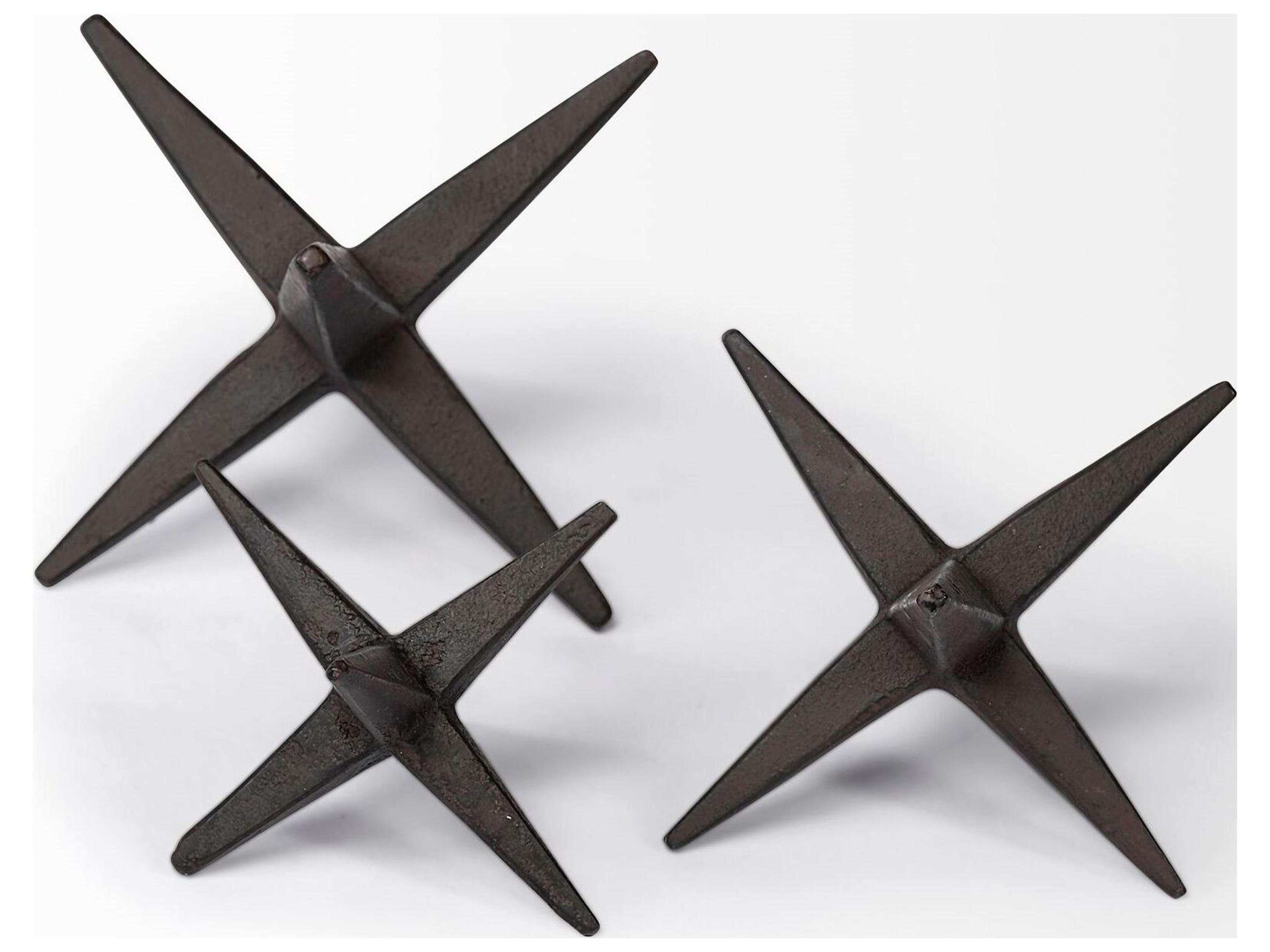 Mercana Rhea (Set of 3) Brown Cast Iron Small, Medium & Large Jacks