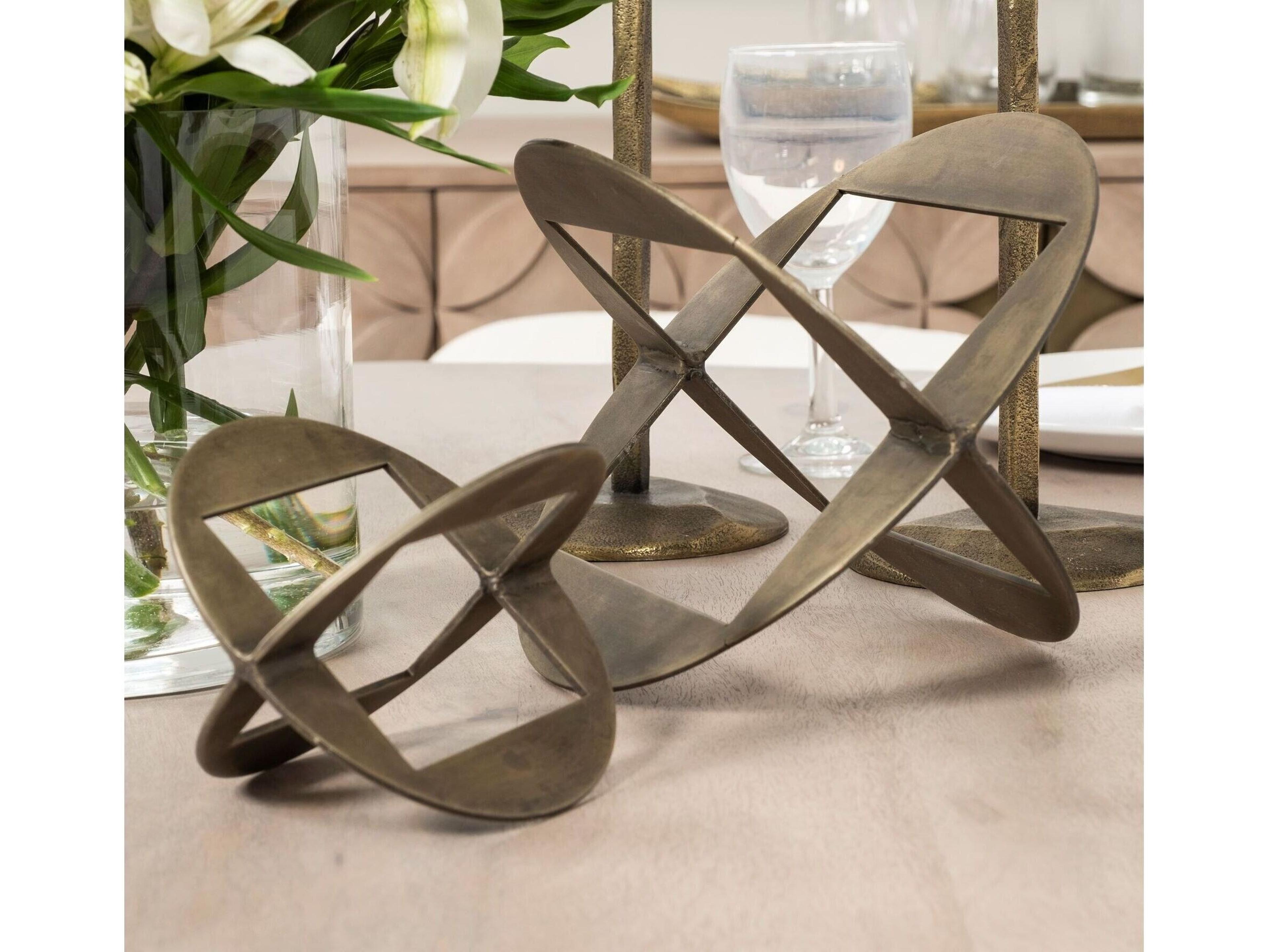 Mercana Cusco II (Large) 9L x 9W Gold Geometric Decorative Object