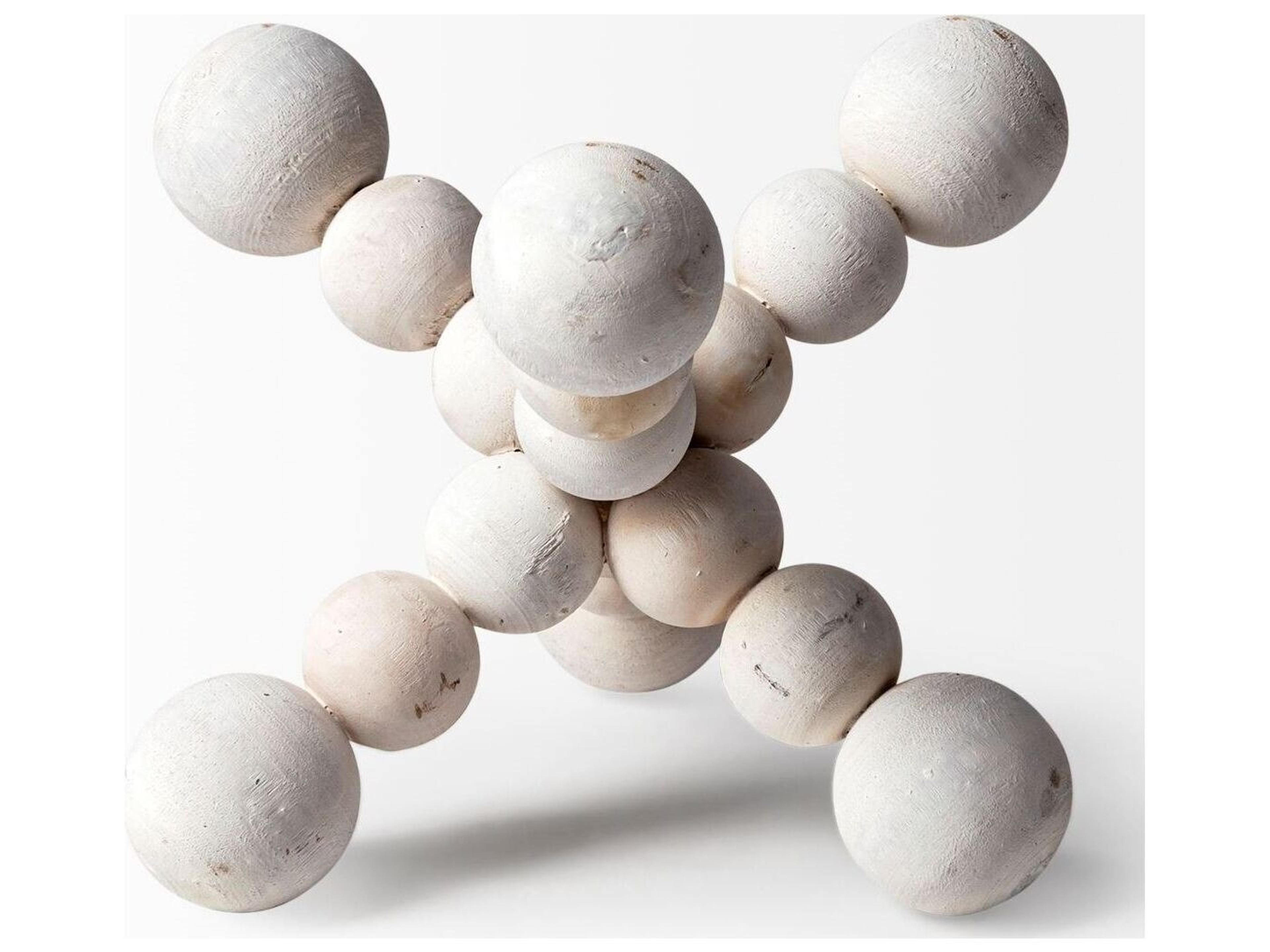 Mercana Carrollton I (Small) 7L x 7W Off-White Geometric Wood Ball Jack