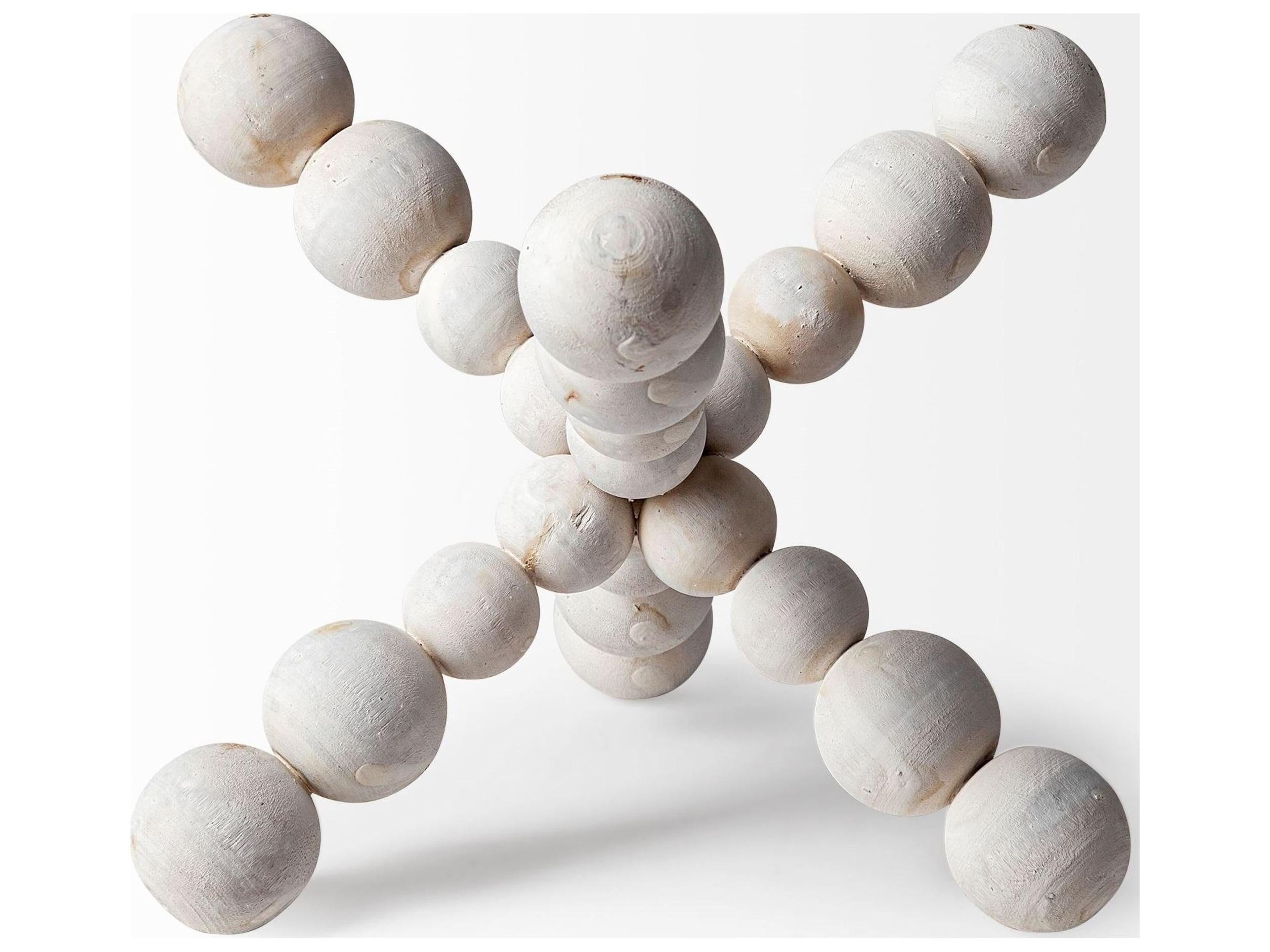 Mercana Carrollton II (Large) 9L x 9W Off-White Geometric Wood Ball Jack