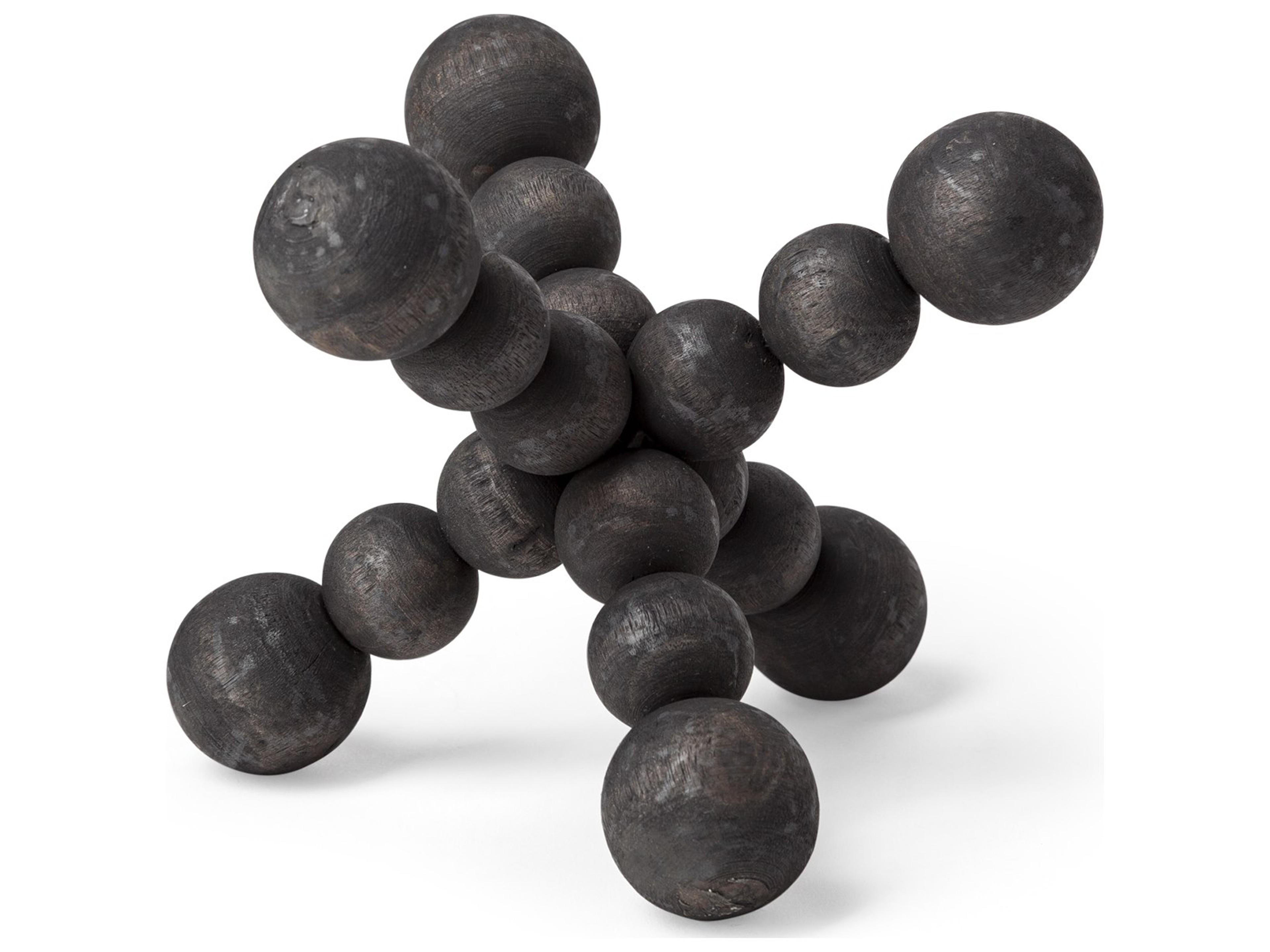 Carollan I (Small) 7L x 7W Black Geometric Wood Ball Jack